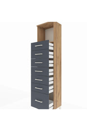 Arges Dolap Tek Raflı 7 Çekmeceli 44x30x182 - S22M038V8A