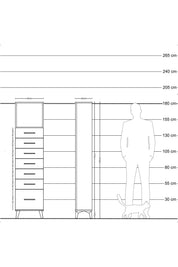 Arges Dolap Tek Raflı 7 Çekmeceli 44x30x182 - S22M038V8A