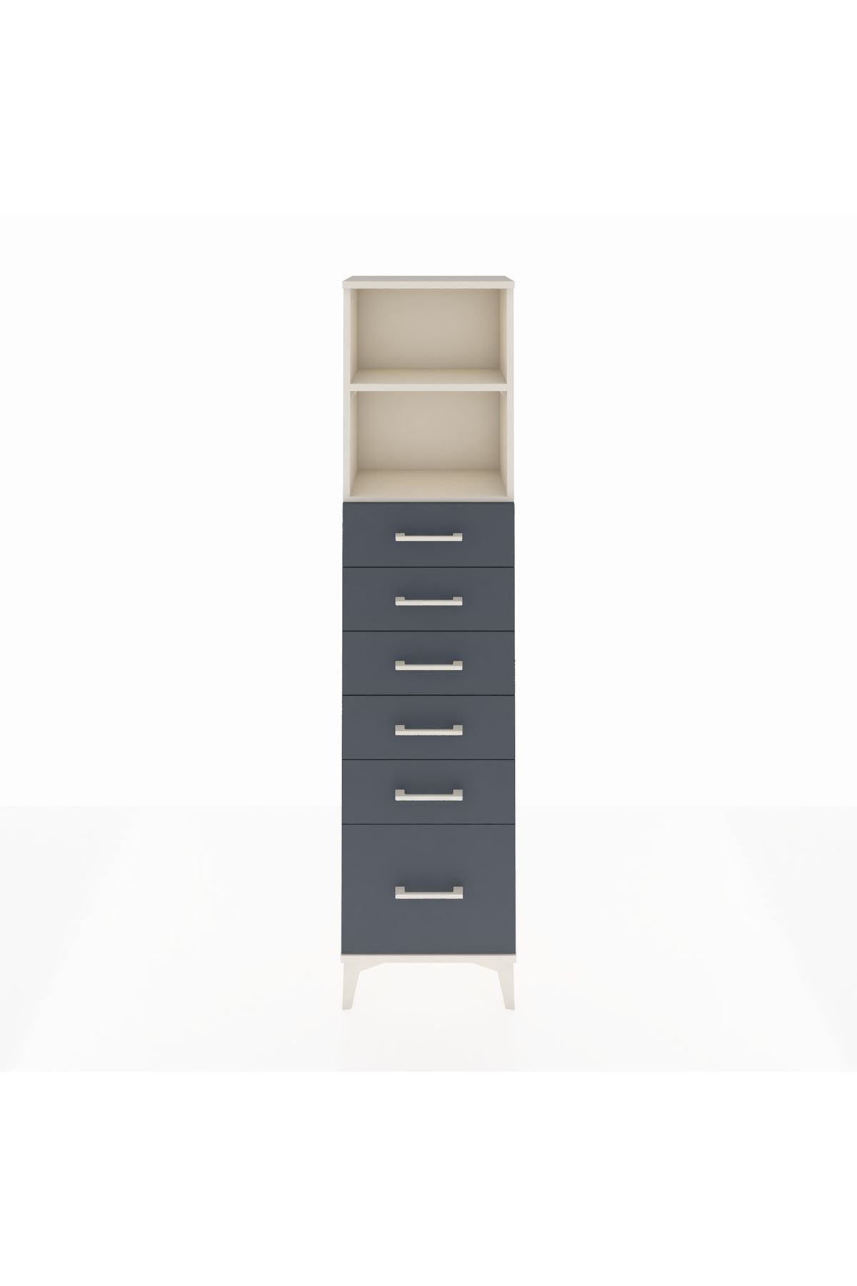 Arges Dolap 2 Raflı 6 Çekmeceli 44x30x182 - S22M039V2A