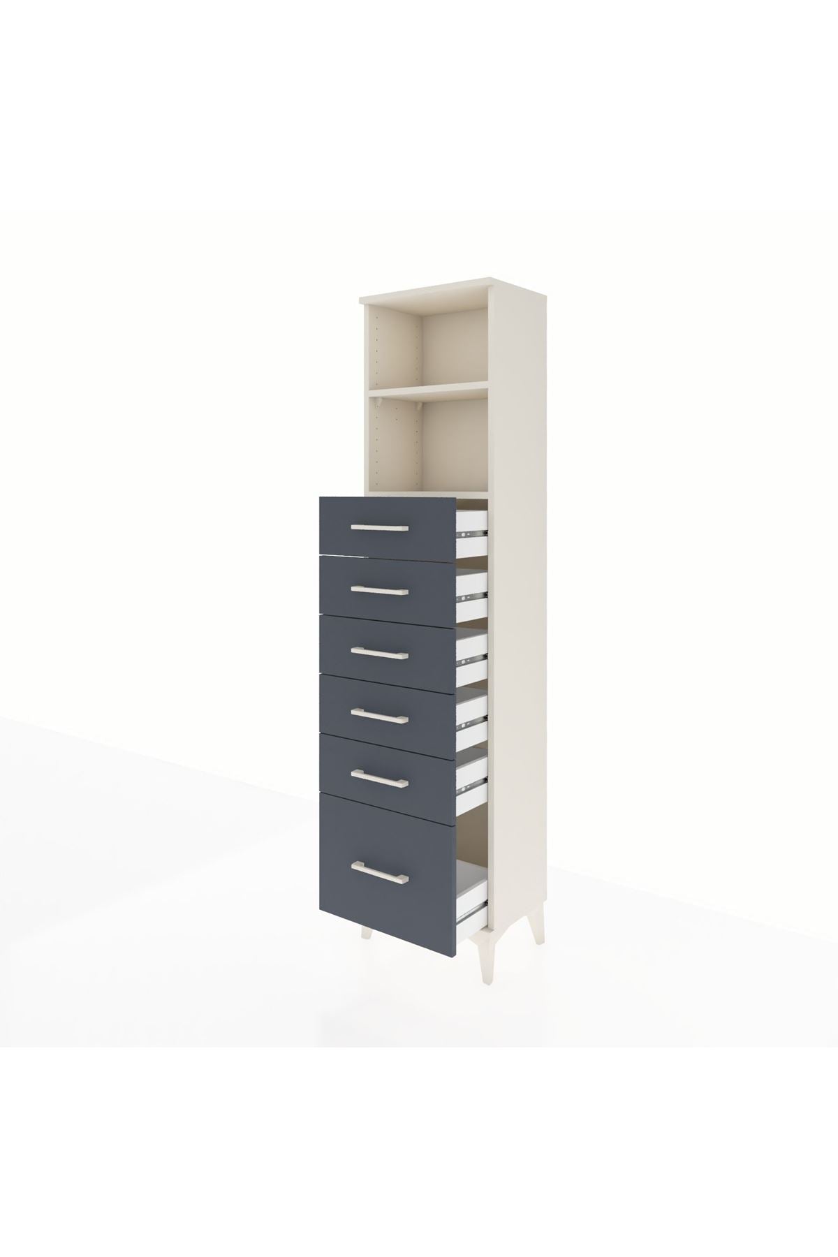 Arges Dolap 2 Raflı 6 Çekmeceli 44x30x182 - S22M039V2A
