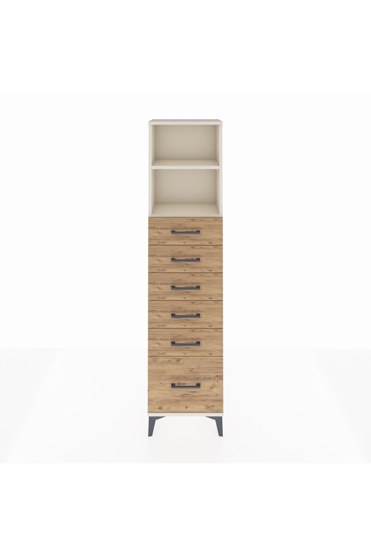 Arges Dolap 2 Raflı 6 Çekmeceli 44x30x182 - S22M039V3A