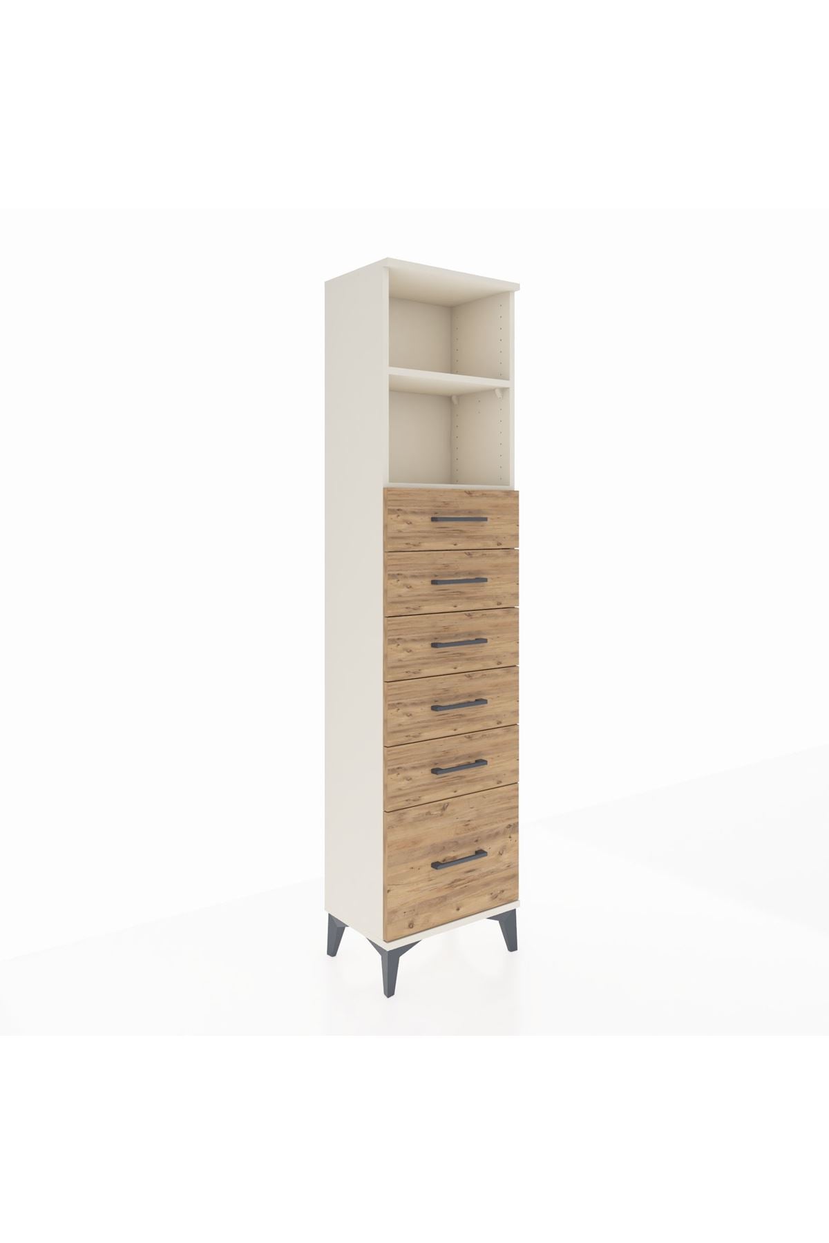 Arges Dolap 2 Raflı 6 Çekmeceli 44x30x182 - S22M039V3A
