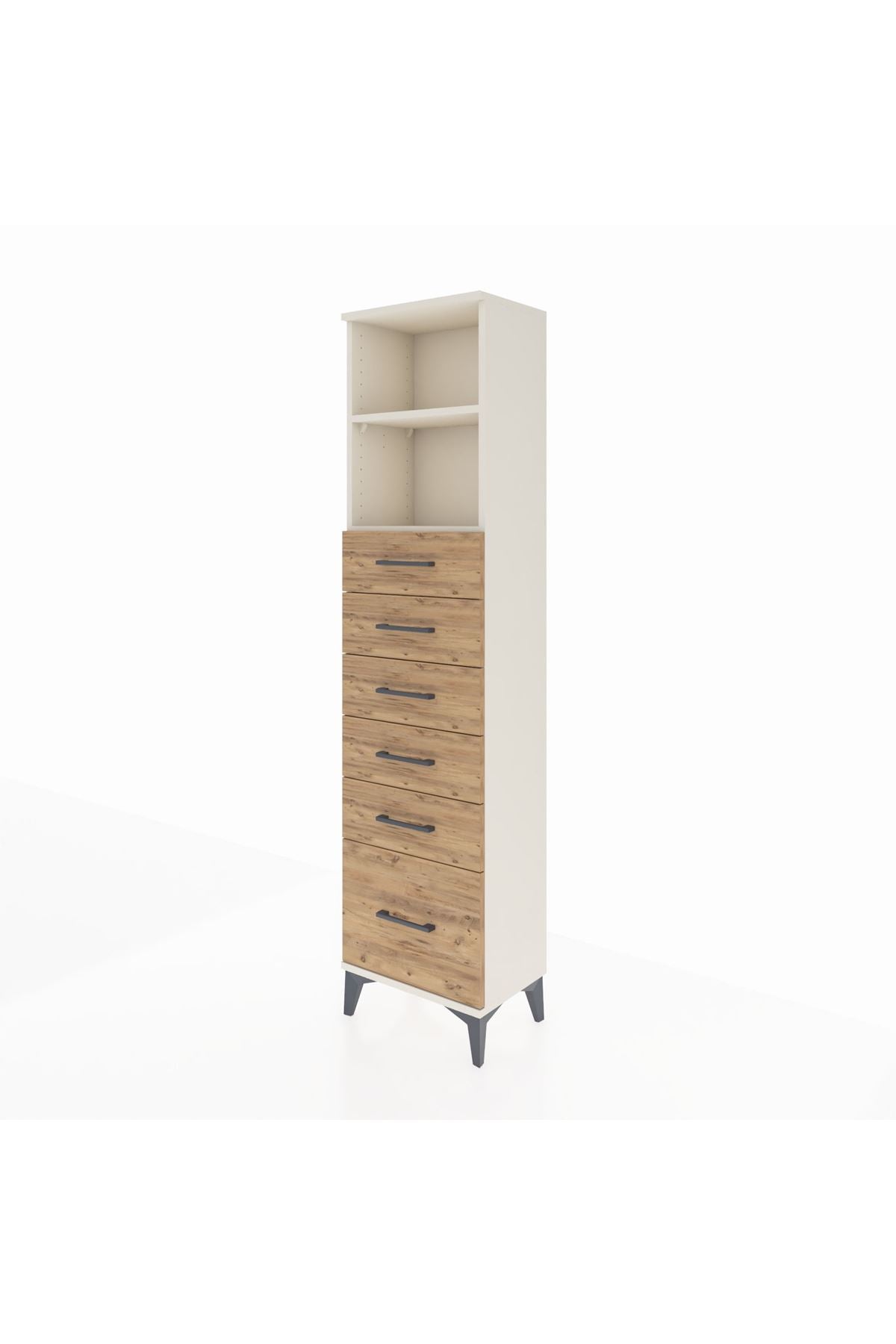 Arges Dolap 2 Raflı 6 Çekmeceli 44x30x182 - S22M039V3A