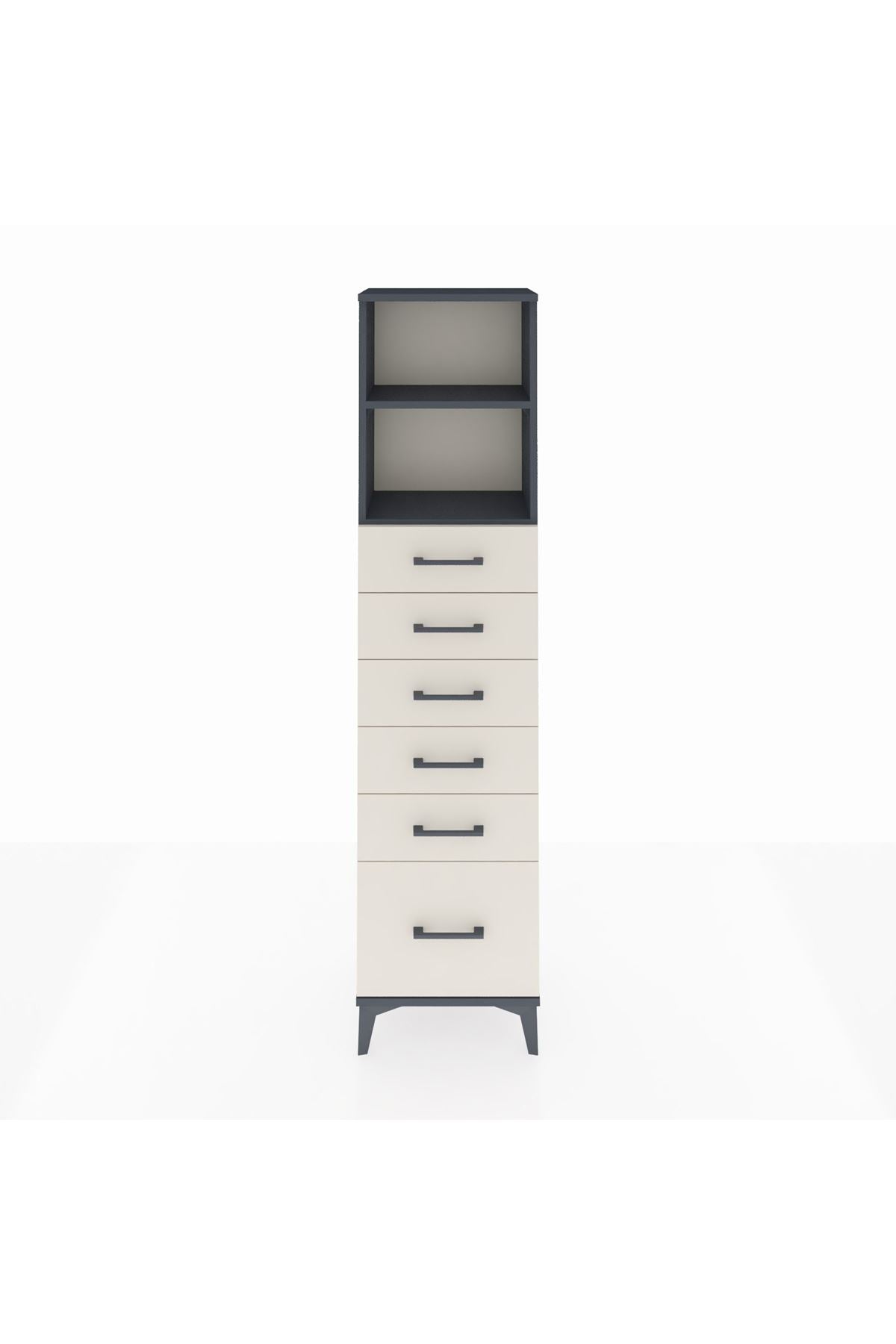 Arges Dolap 2 Raflı 6 Çekmeceli 44x30x182 - S22M039V4A