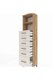 Arges Dolap 2 Raflı 6 Çekmeceli 44x30x182 - S22M039V7A