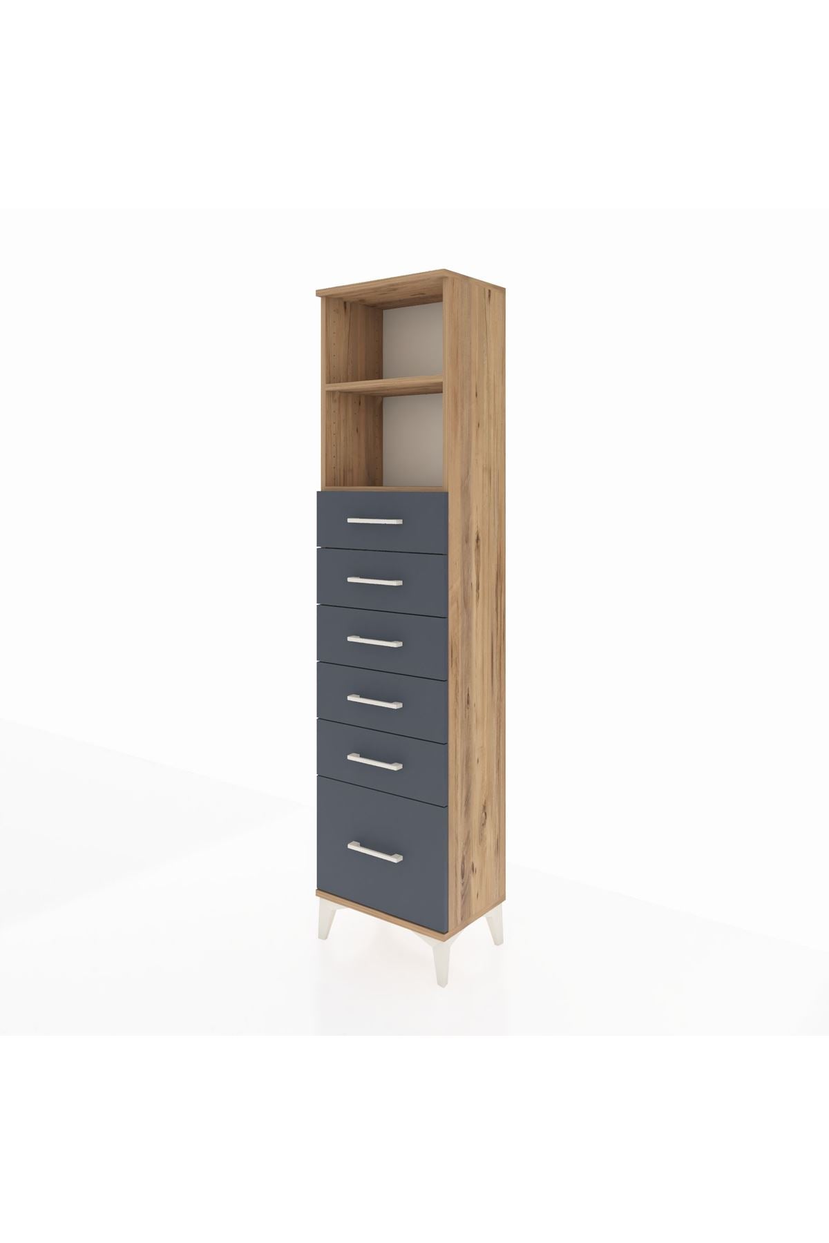Arges Dolap 2 Raflı 6 Çekmeceli 44x30x182 - S22M039V8A