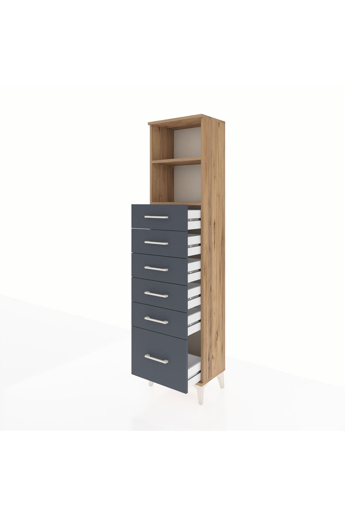 Arges Dolap 2 Raflı 6 Çekmeceli 44x30x182 - S22M039V8A