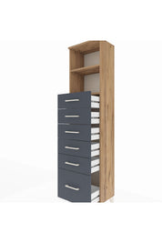 Arges Dolap 2 Raflı 6 Çekmeceli 44x30x182 - S22M039V8A