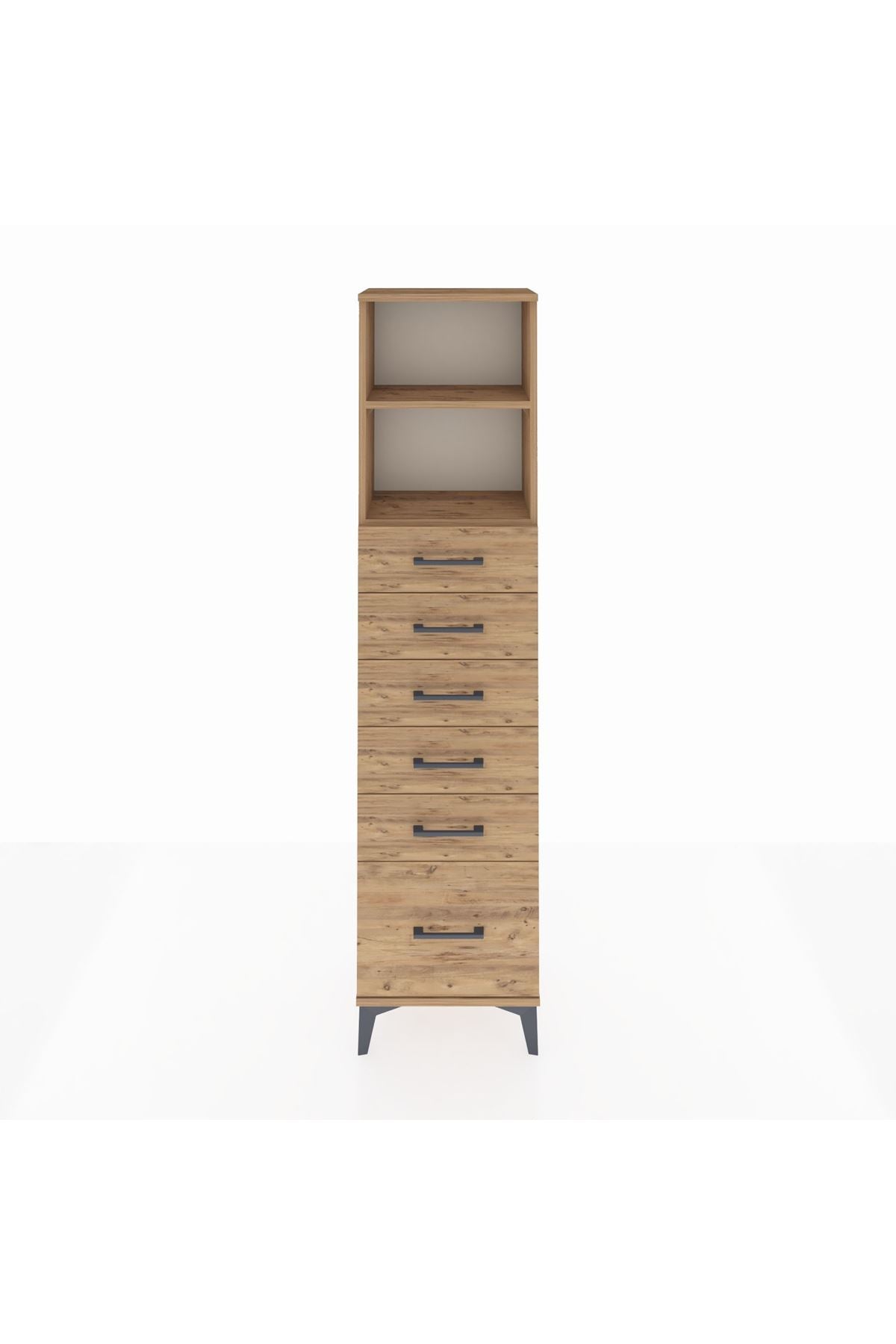 Arges Dolap 2 Raflı 6 Çekmeceli 44x30x182 - S22M039V9A
