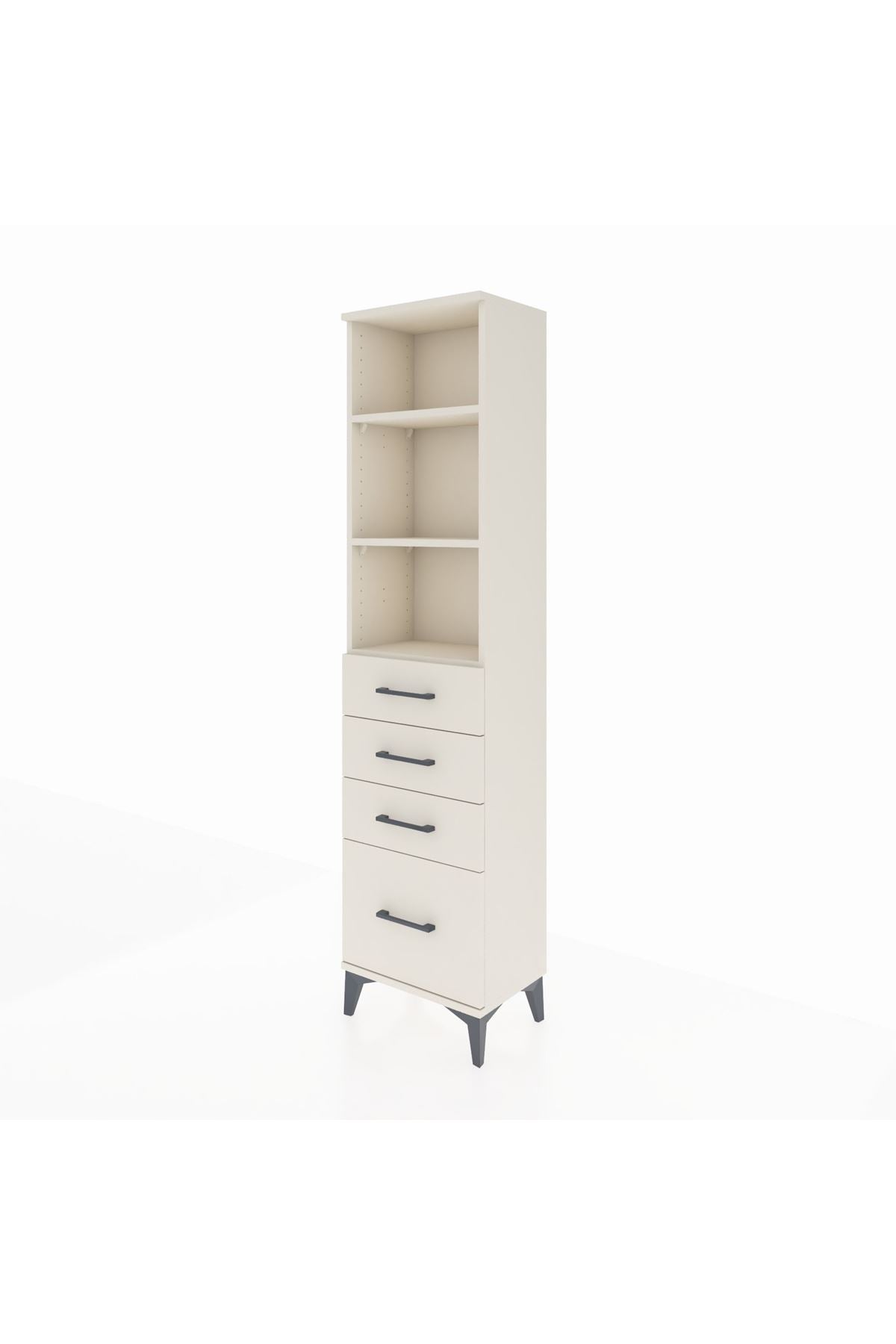 Arges Dolap 3 Raflı 4 Çekmeceli 44x30x182 - S22M041V1A