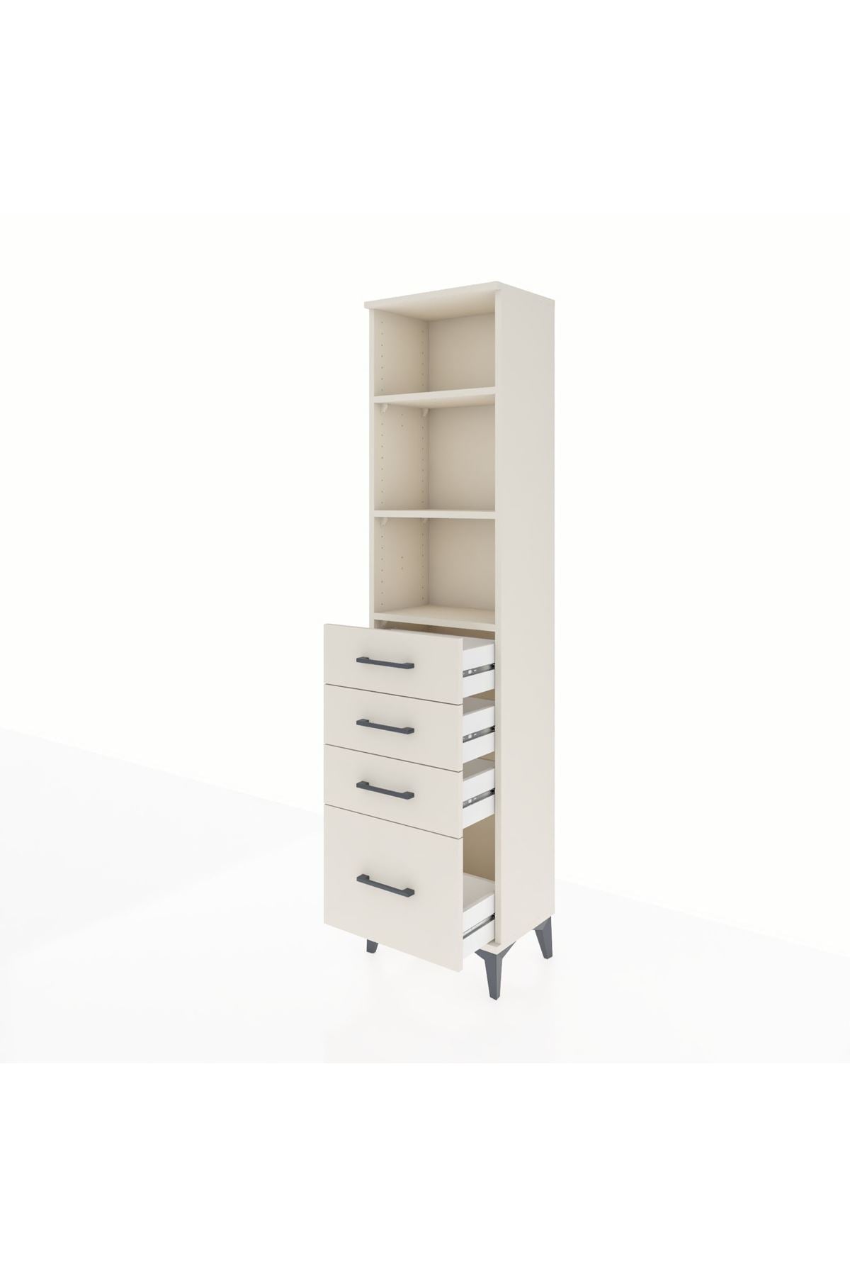Arges Dolap 3 Raflı 4 Çekmeceli 44x30x182 - S22M041V1A