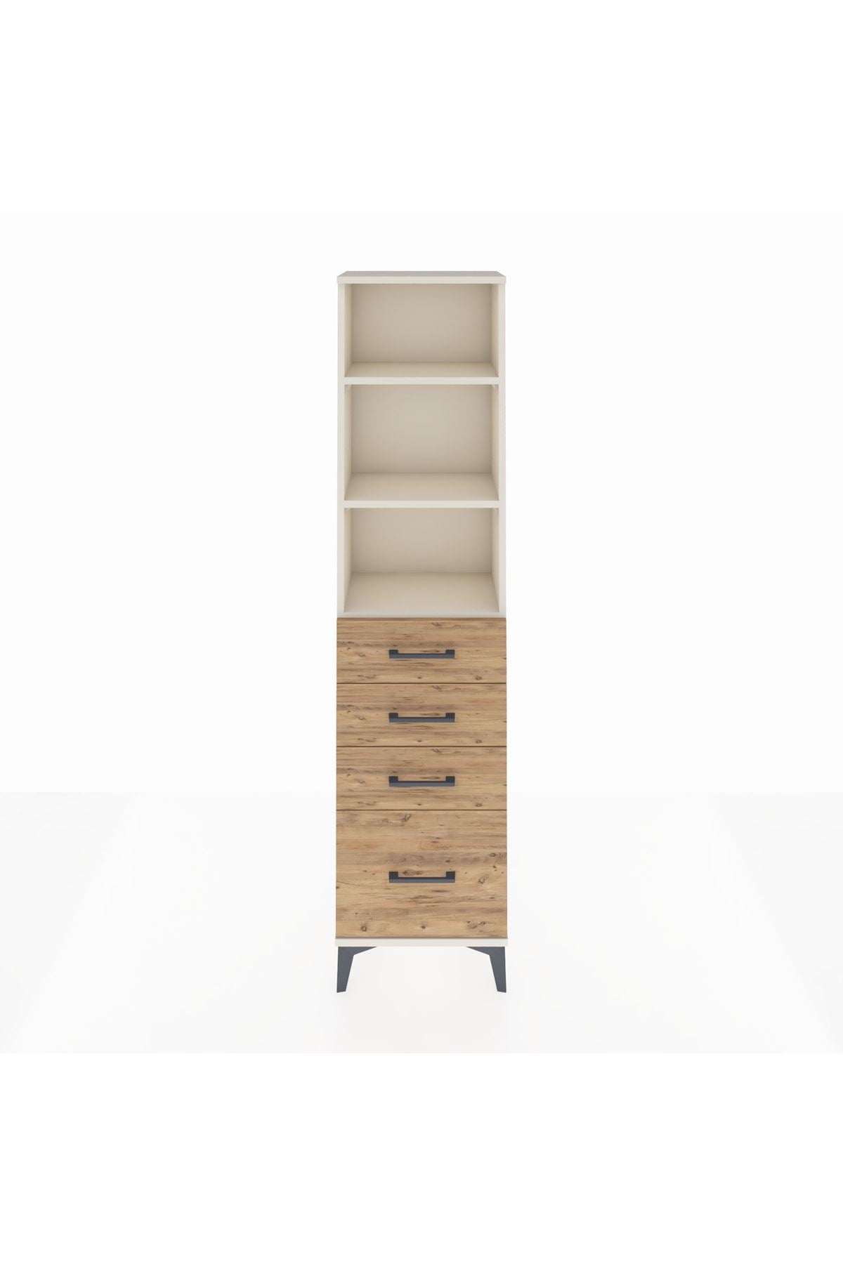Arges Dolap 3 Raflı 4 Çekmeceli 44x30x182 - S22M041V3A