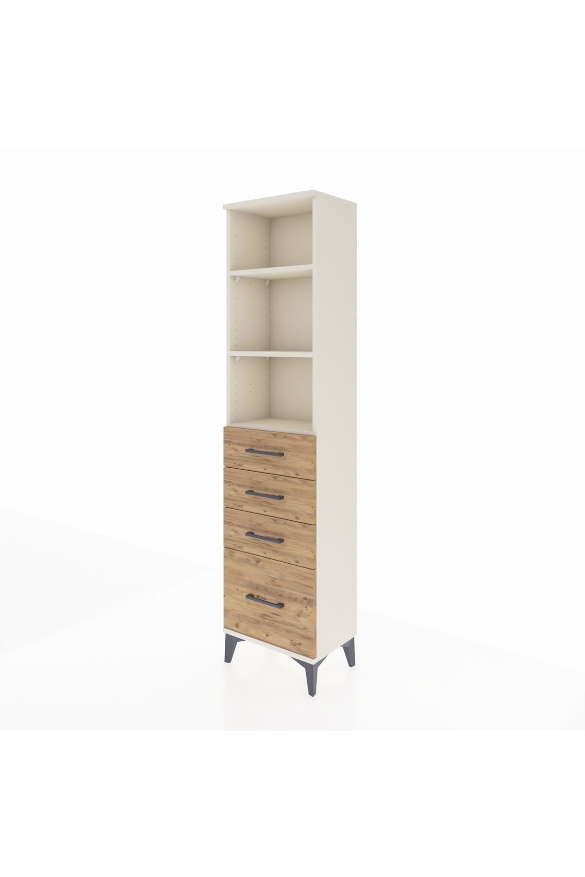 Arges Dolap 3 Raflı 4 Çekmeceli 44x30x182 - S22M041V3A