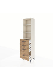 Arges Dolap 3 Raflı 4 Çekmeceli 44x30x182 - S22M041V3A
