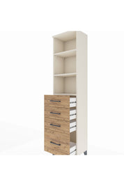 Arges Dolap 3 Raflı 4 Çekmeceli 44x30x182 - S22M041V3A