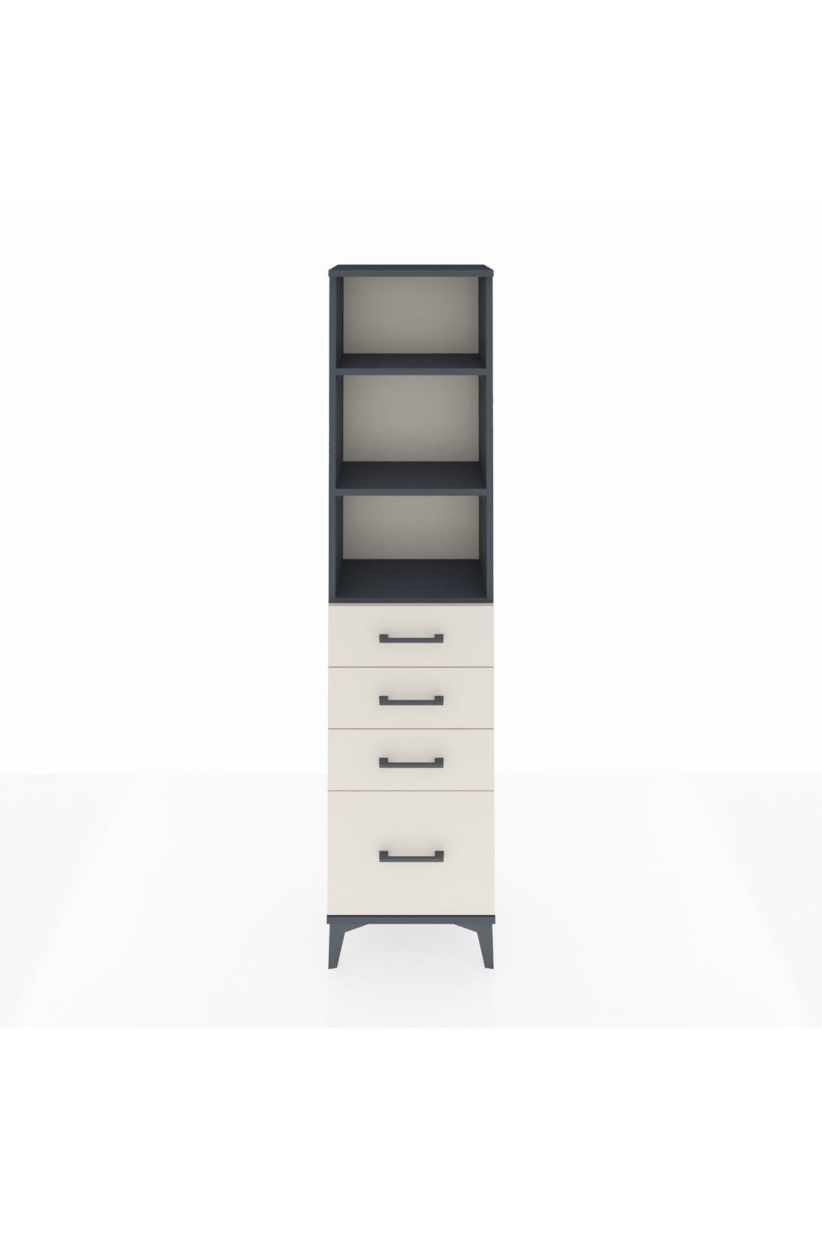 Arges Dolap 3 Raflı 4 Çekmeceli 44x30x182 - S22M041V4A