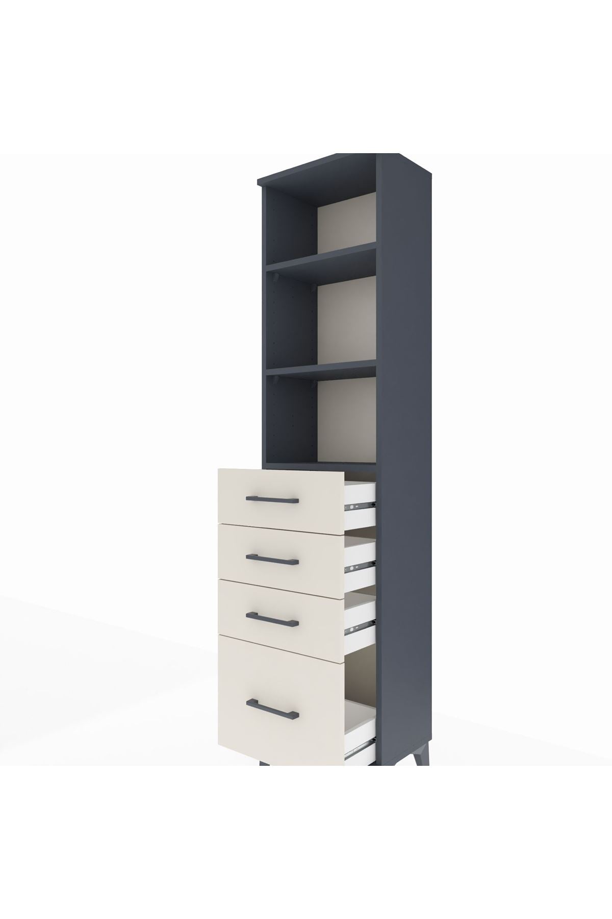 Arges Dolap 3 Raflı 4 Çekmeceli 44x30x182 - S22M041V4A