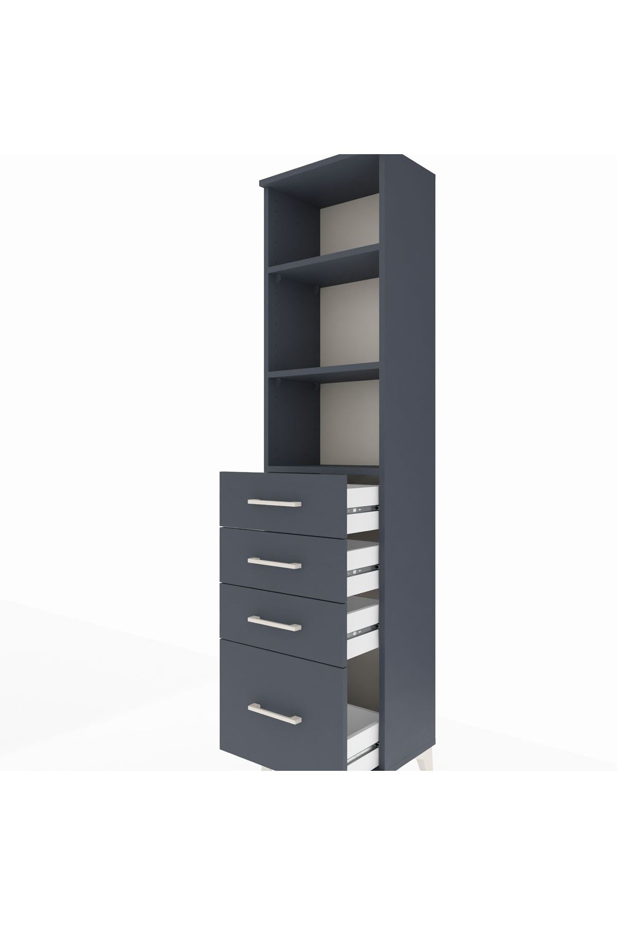 Arges Dolap 3 Raflı 4 Çekmeceli 44x30x182 - S22M041V5A