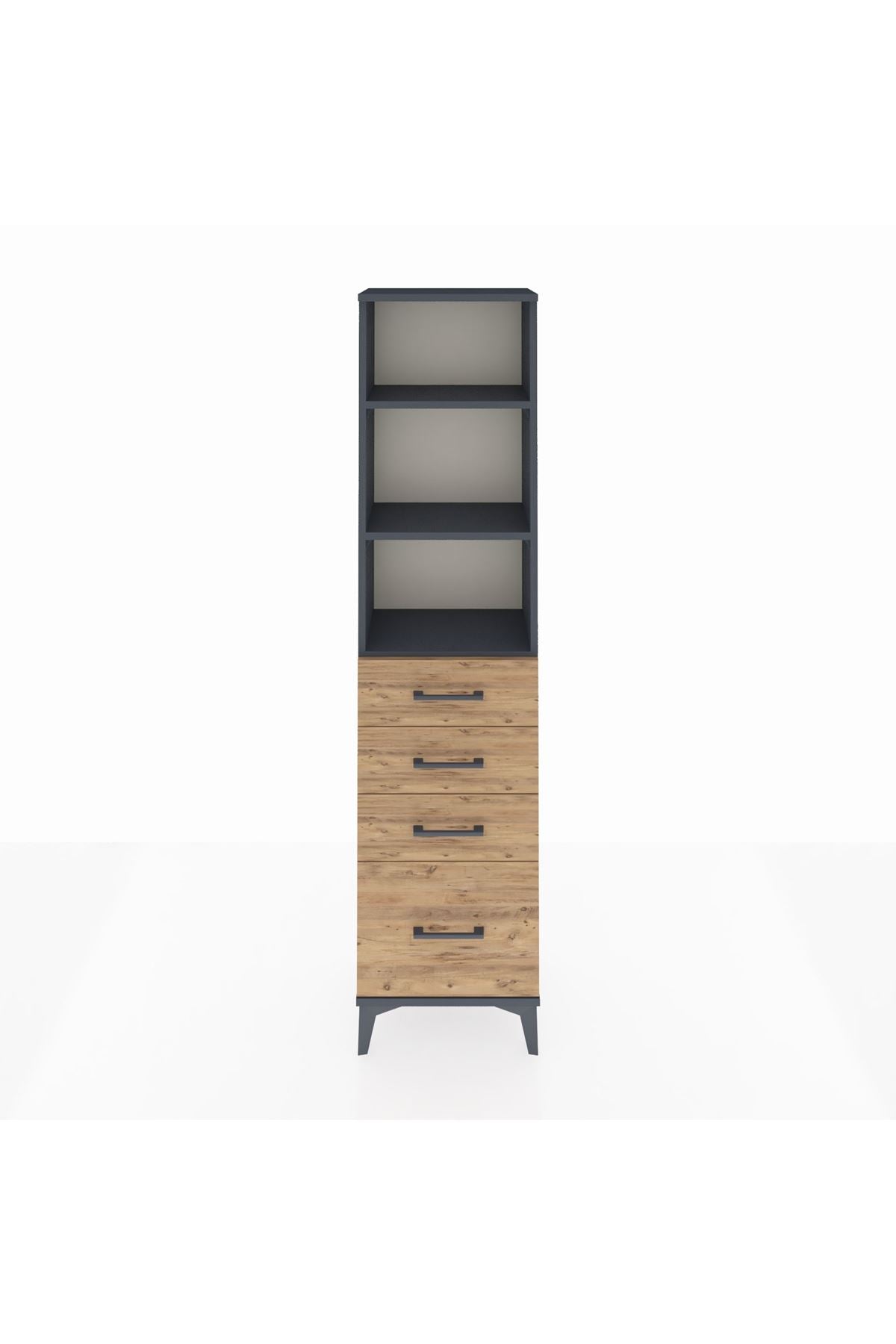 Arges Dolap 3 Raflı 4 Çekmeceli 44x30x182 - S22M041V6A