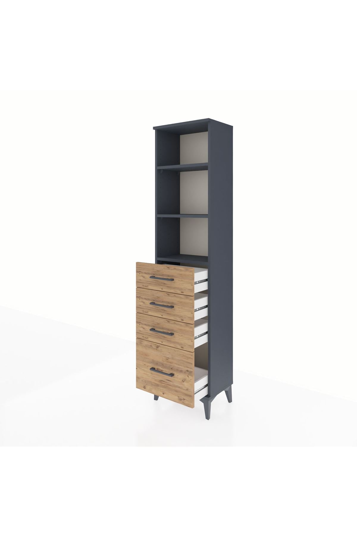 Arges Dolap 3 Raflı 4 Çekmeceli 44x30x182 - S22M041V6A