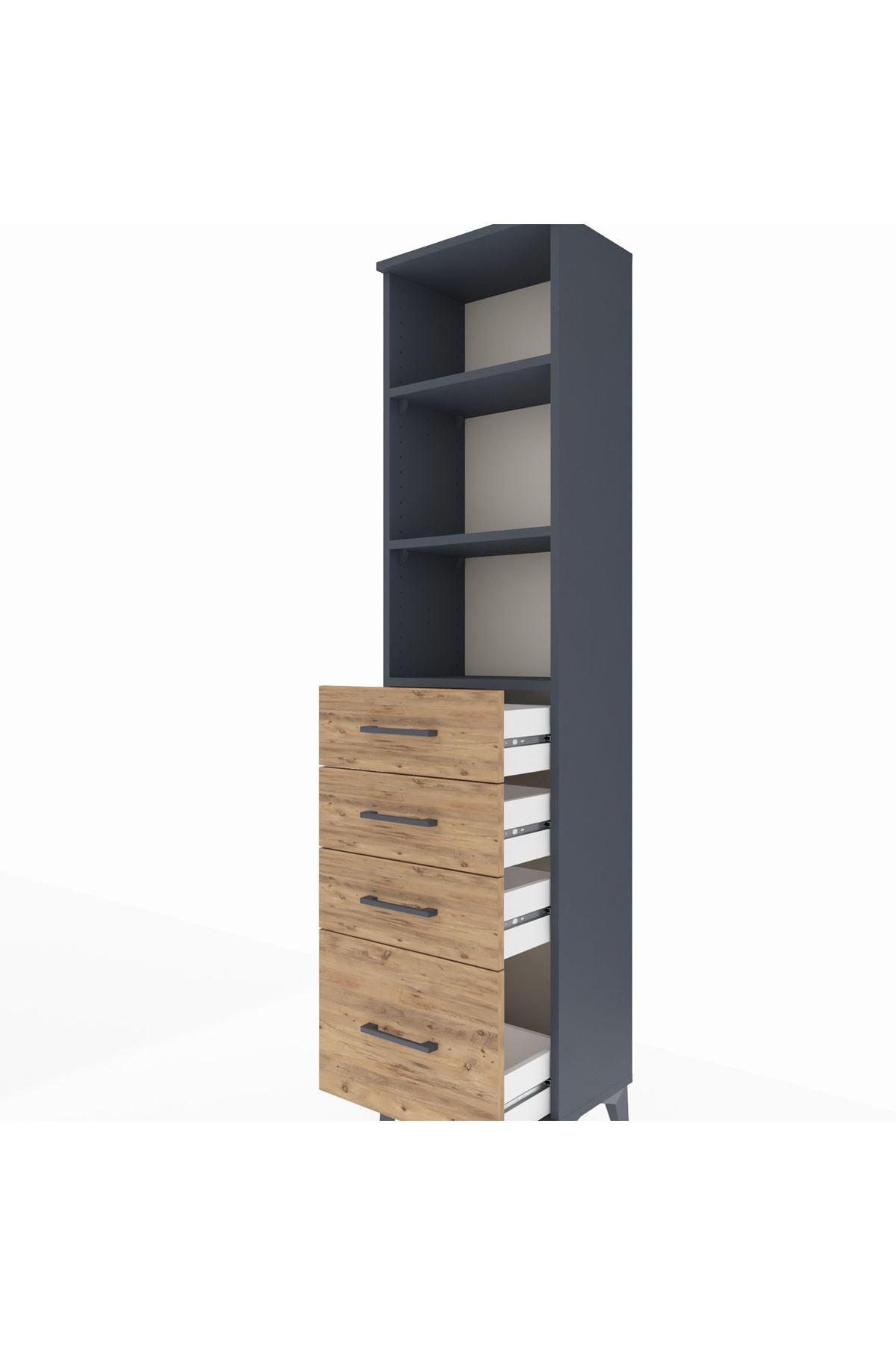 Arges Dolap 3 Raflı 4 Çekmeceli 44x30x182 - S22M041V6A