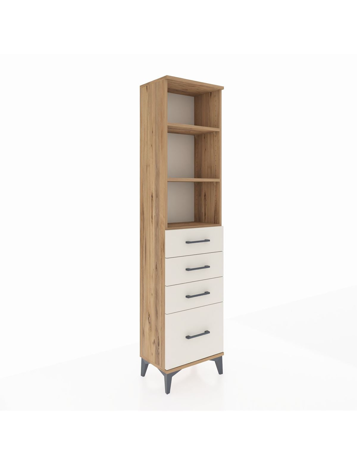 Arges Dolap 3 Raflı 4 Çekmeceli 44x30x182 - S22M041V7A