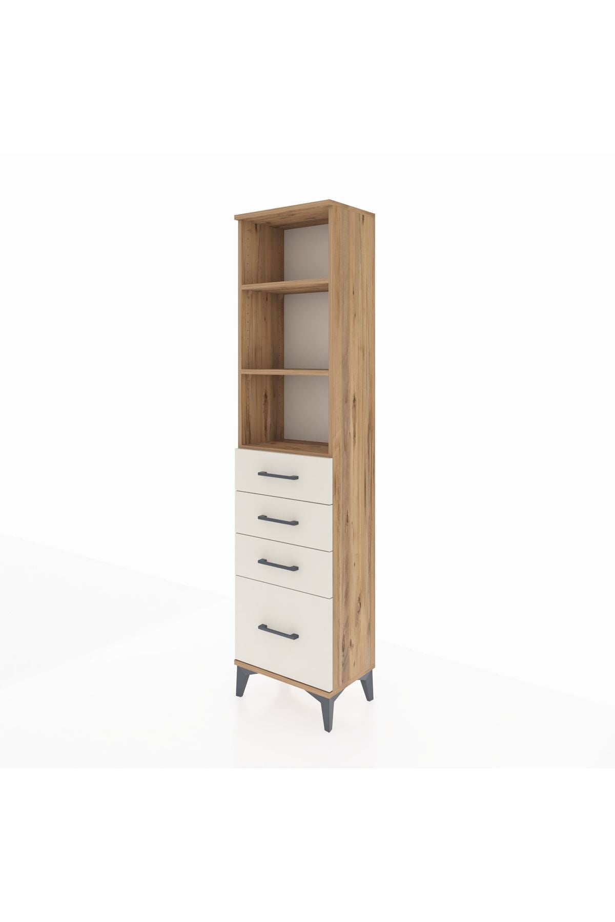 Arges Dolap 3 Raflı 4 Çekmeceli 44x30x182 - S22M041V7A