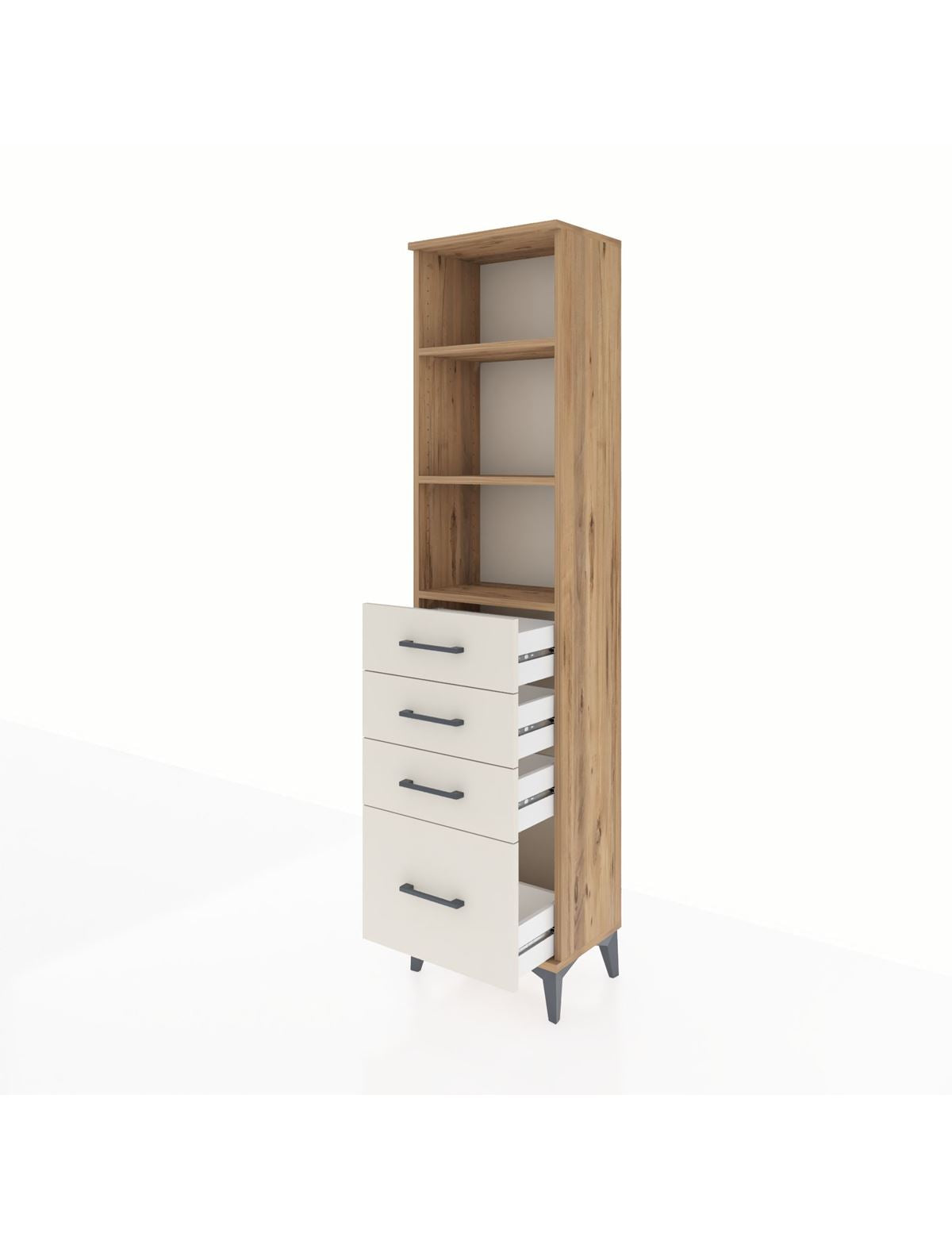 Arges Dolap 3 Raflı 4 Çekmeceli 44x30x182 - S22M041V7A