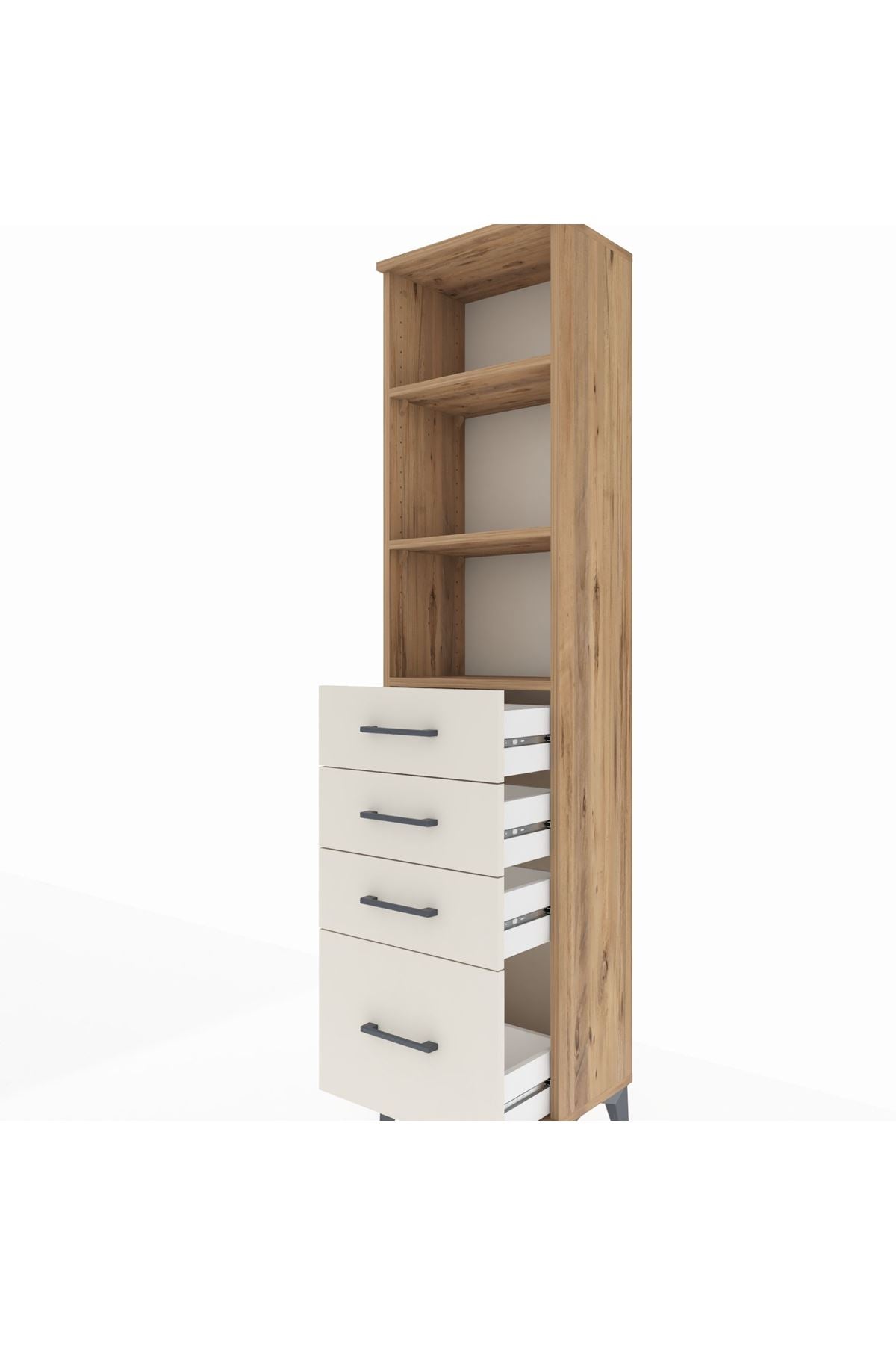 Arges Dolap 3 Raflı 4 Çekmeceli 44x30x182 - S22M041V7A