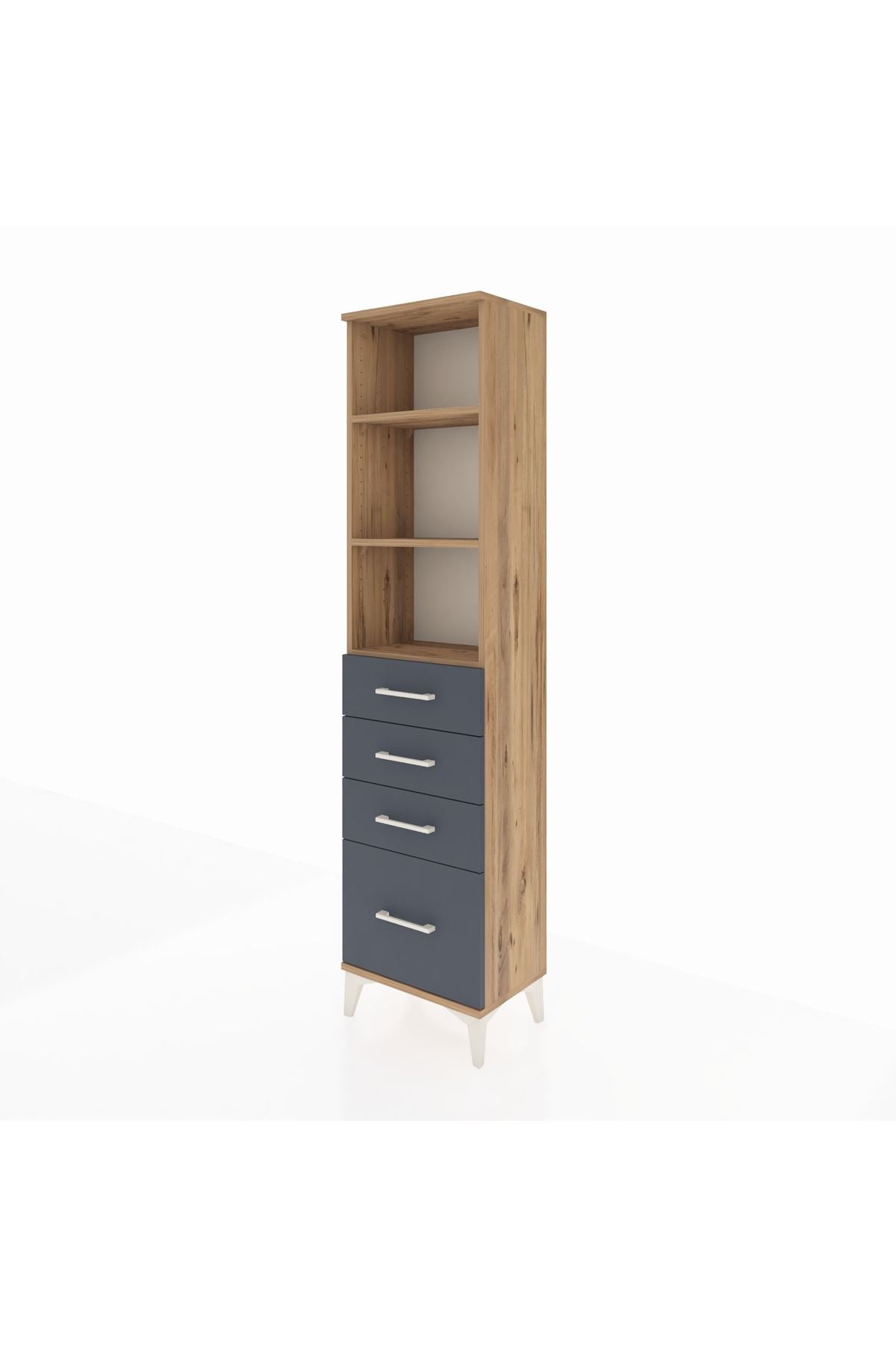 Arges Dolap 3 Raflı 4 Çekmeceli 44x30x182 - S22M041V8A