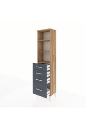 Arges Dolap 3 Raflı 4 Çekmeceli 44x30x182 - S22M041V8A