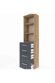 Arges Dolap 3 Raflı 4 Çekmeceli 44x30x182 - S22M041V8A