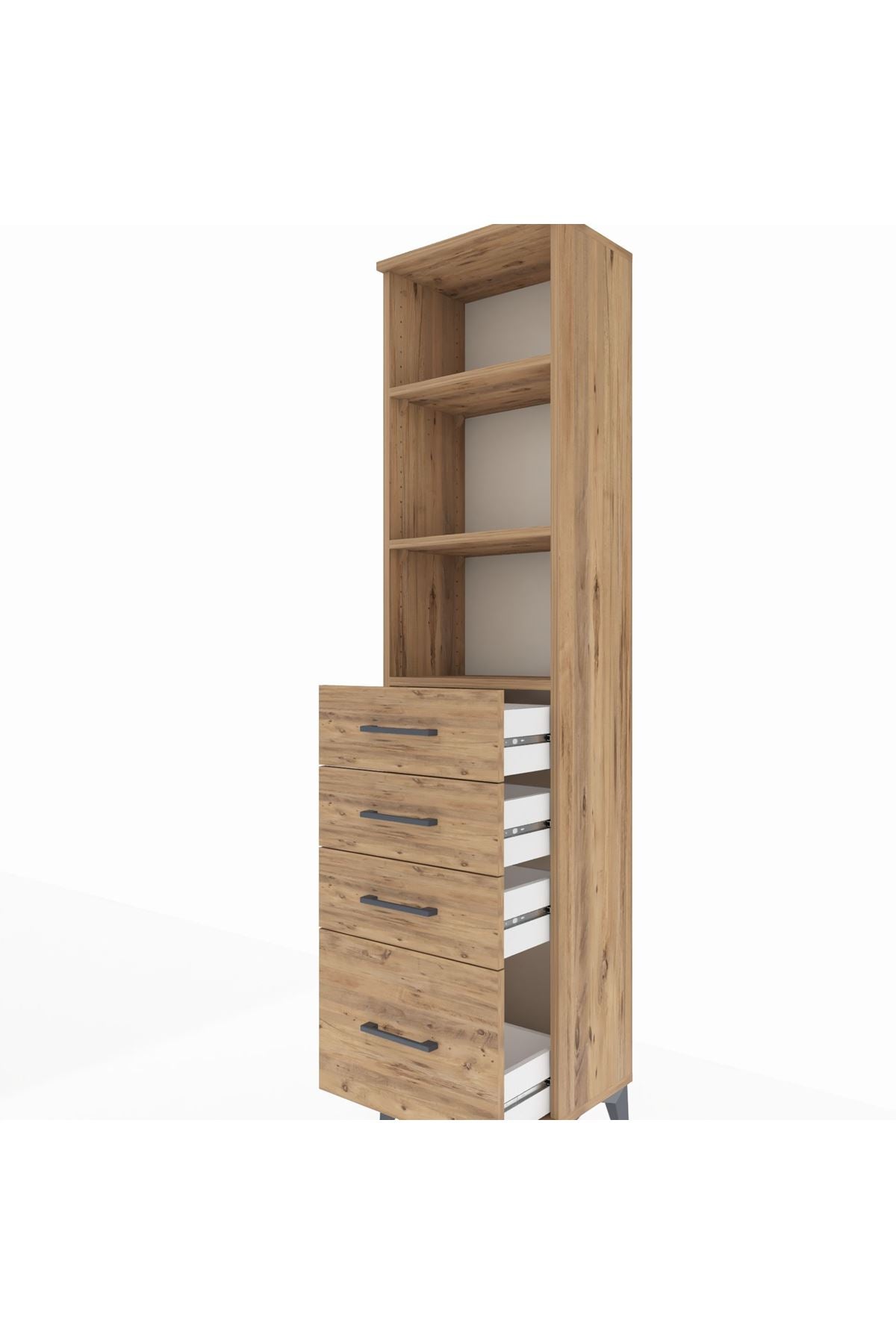 Arges Dolap 3 Raflı 4 Çekmeceli 44x30x182 - S22M041V9A