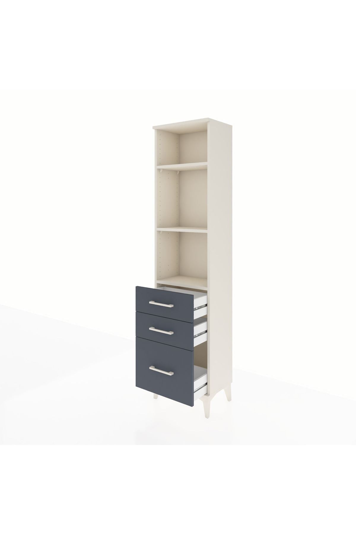Arges Dolap 3 Raflı 3 Çekmeceli 44x30x182 - S22M042V2A