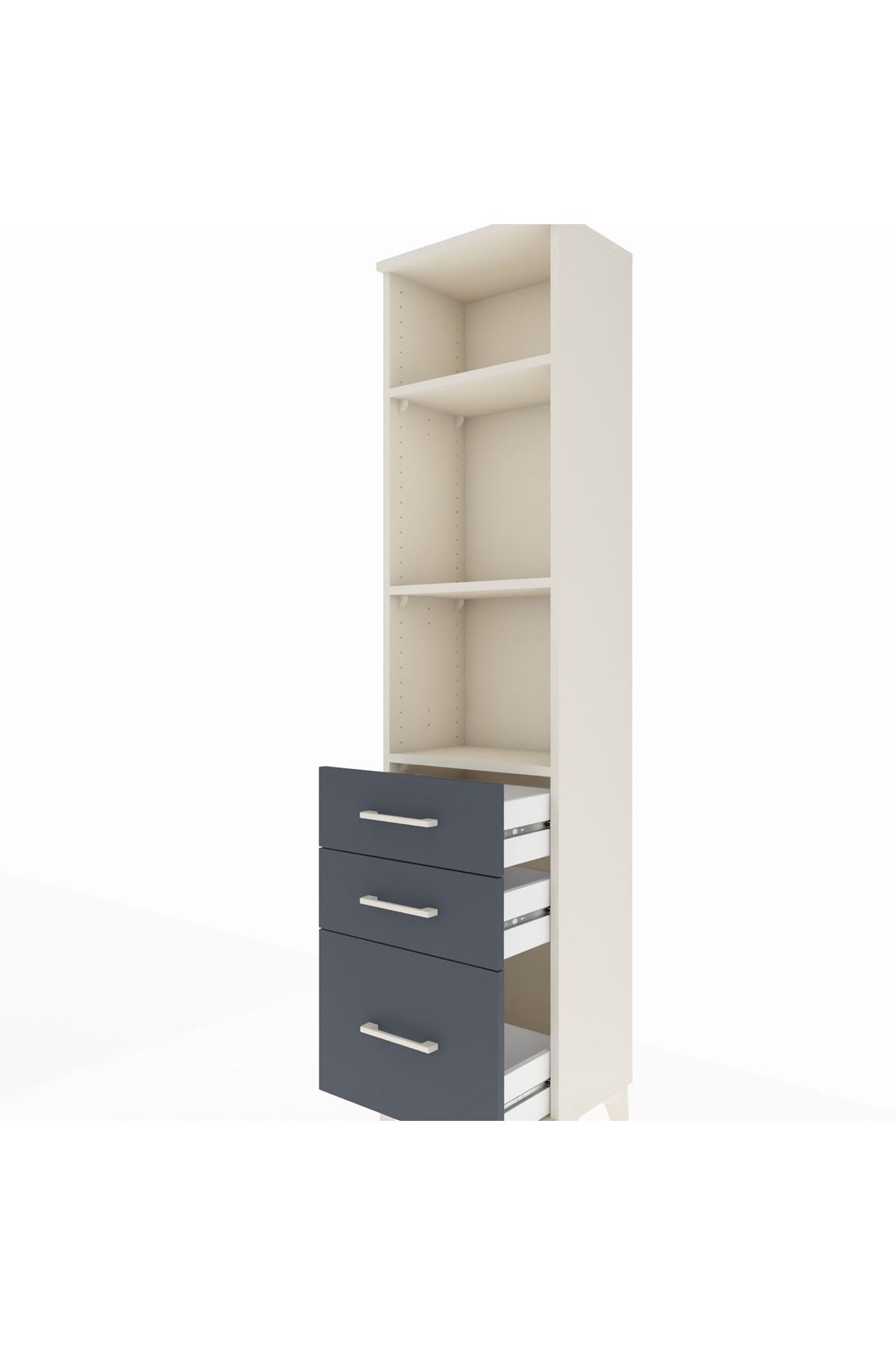 Arges Dolap 3 Raflı 3 Çekmeceli 44x30x182 - S22M042V2A