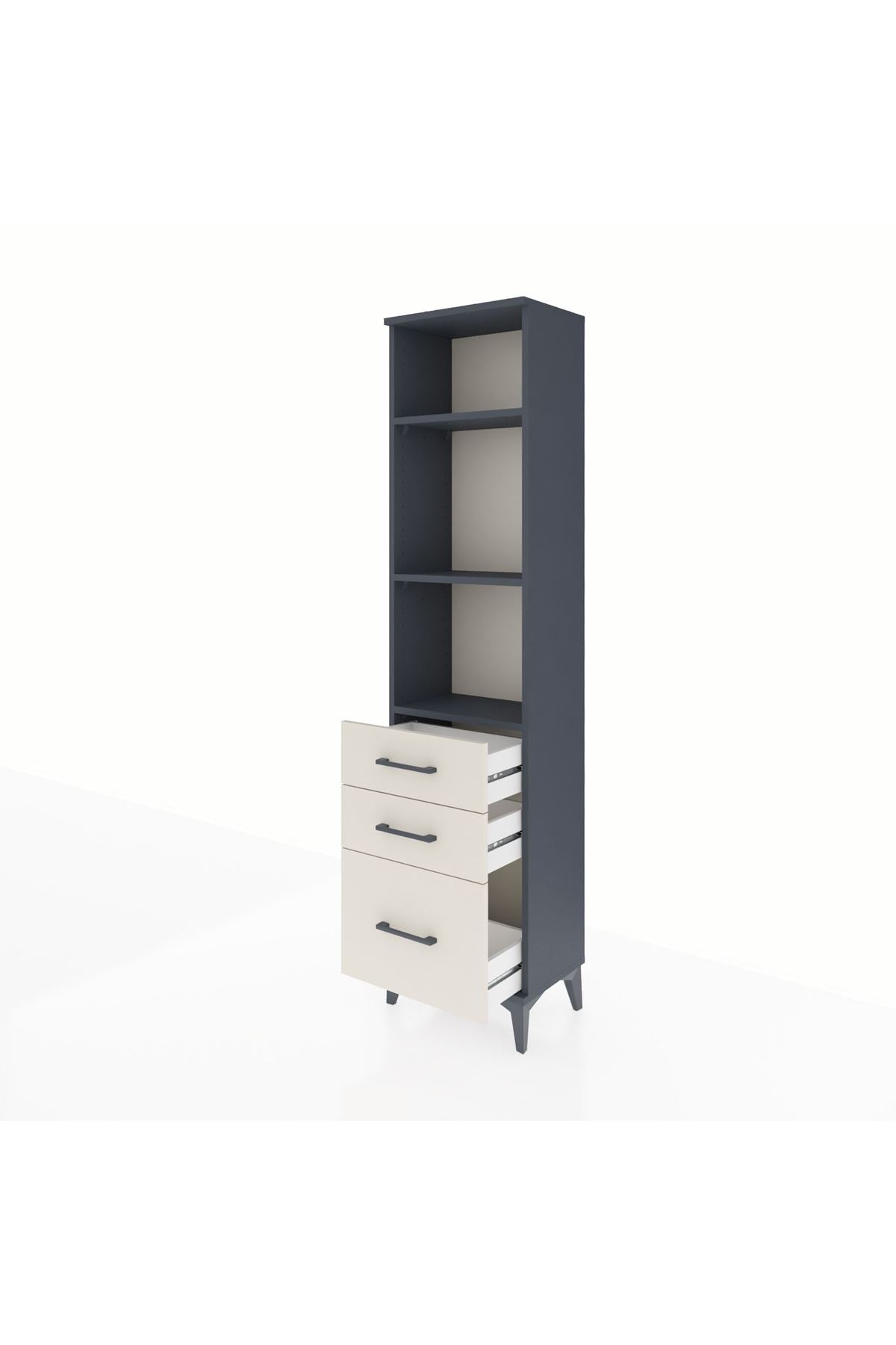 Arges Dolap 3 Raflı 3 Çekmeceli 44x30x182 - S22M042V4A