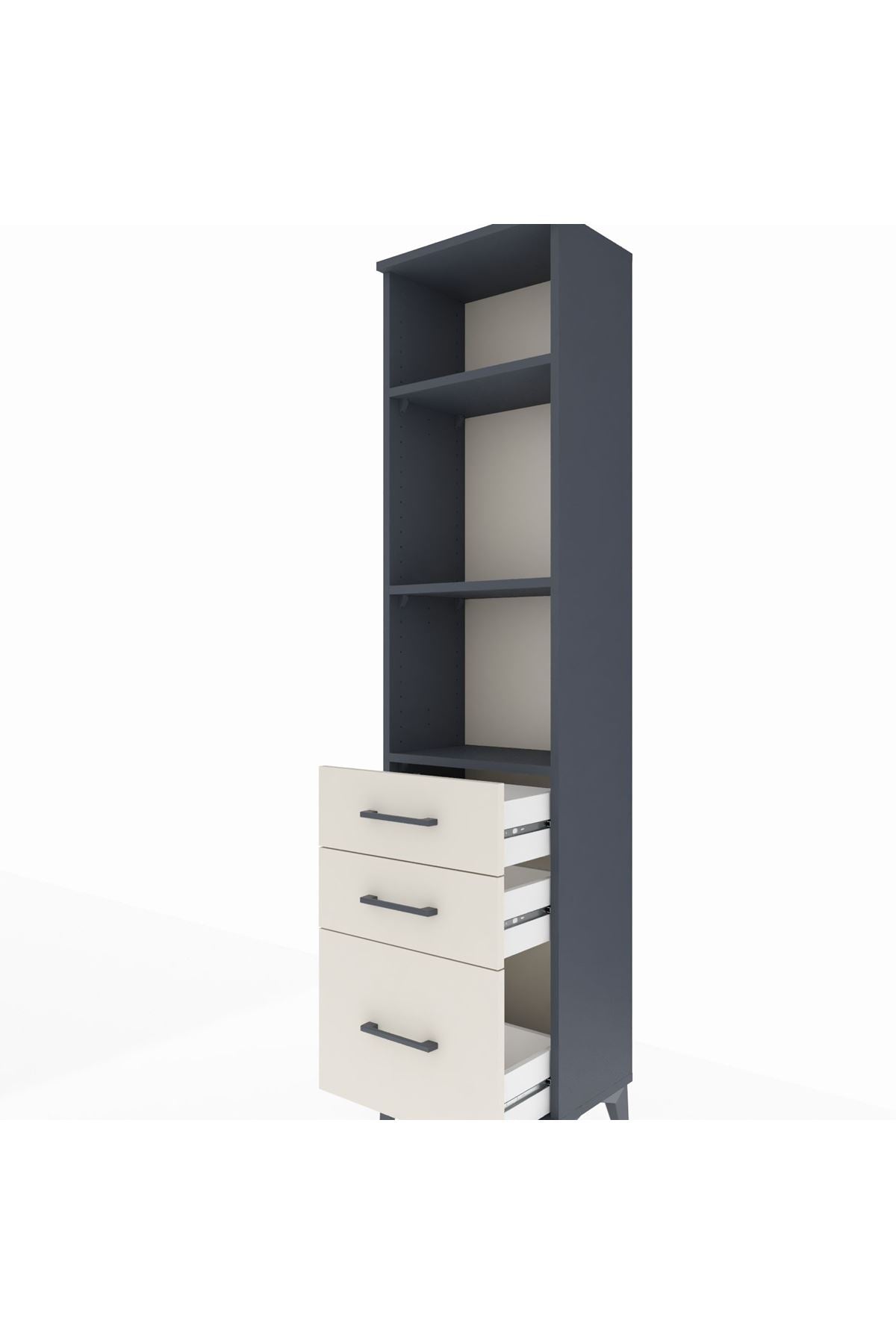 Arges Dolap 3 Raflı 3 Çekmeceli 44x30x182 - S22M042V4A