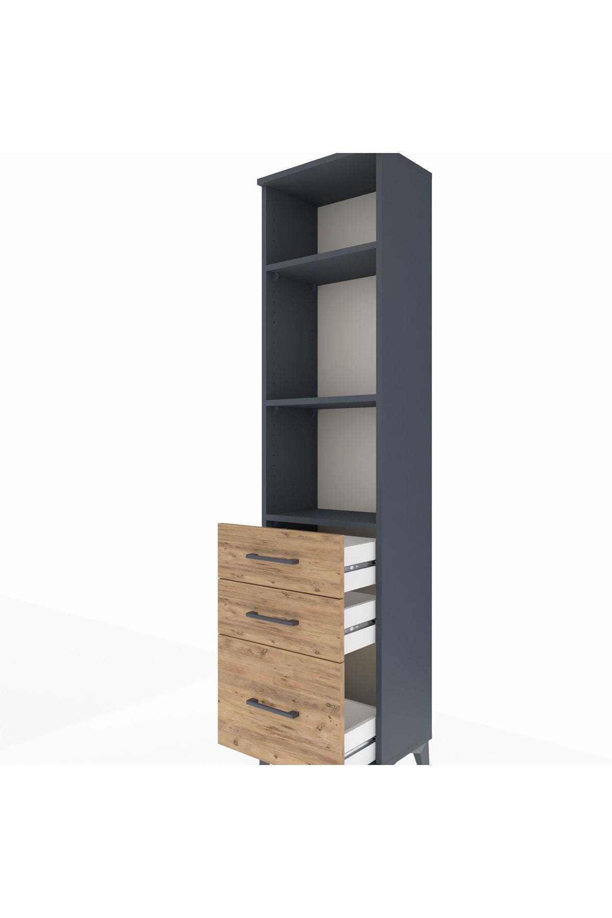 Arges Dolap 3 Raflı 3 Çekmeceli 44x30x182 - S22M042V6A