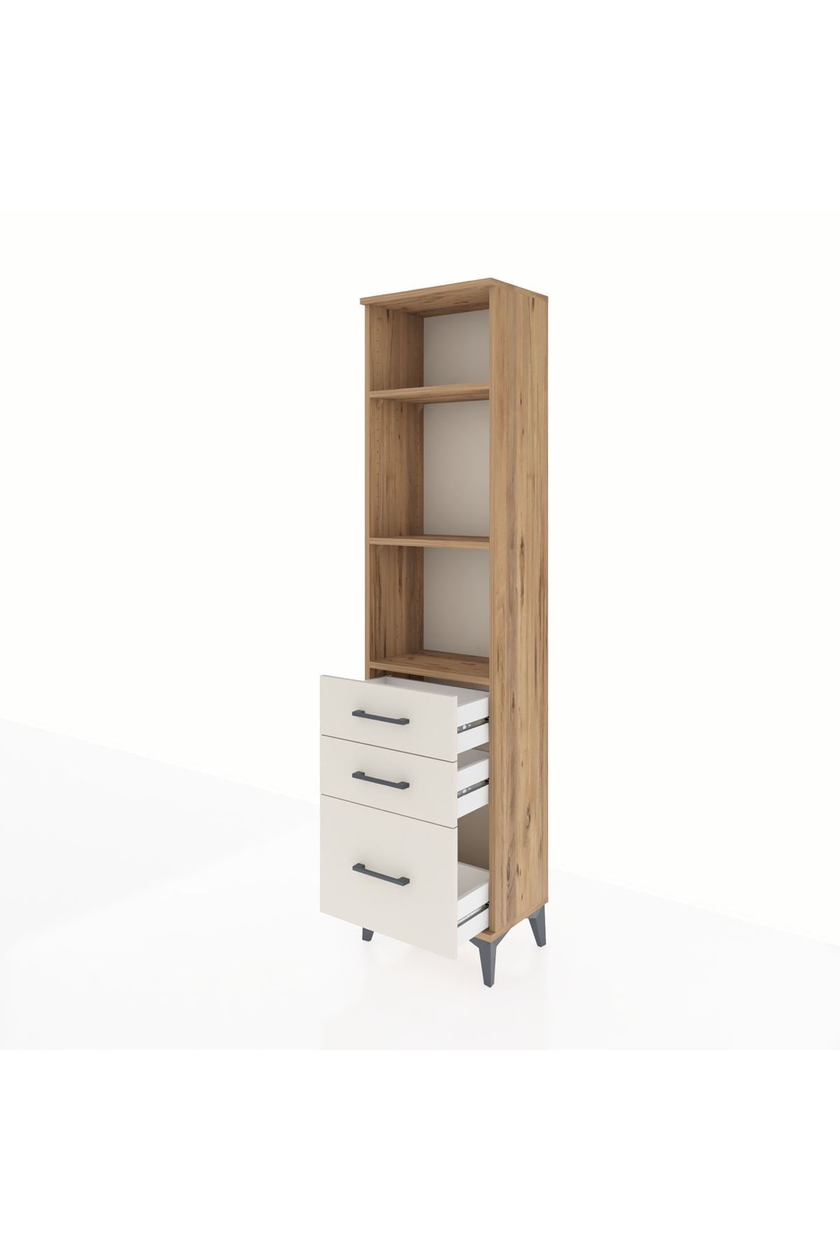 Arges Dolap 3 Raflı 3 Çekmeceli 44x30x182 - S22M042V7A