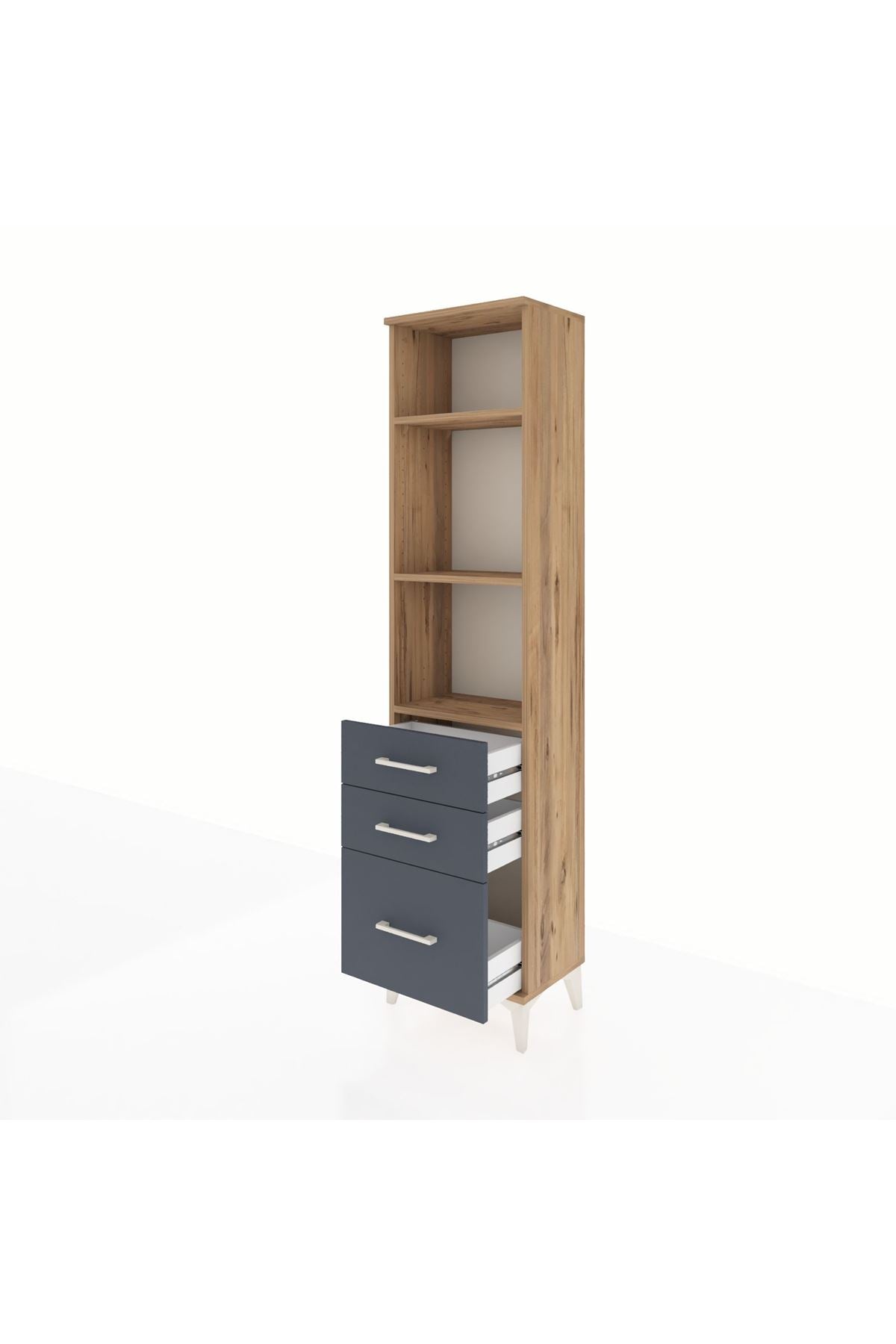 Arges Dolap 3 Raflı 3 Çekmeceli 44x30x182 - S22M042V8A