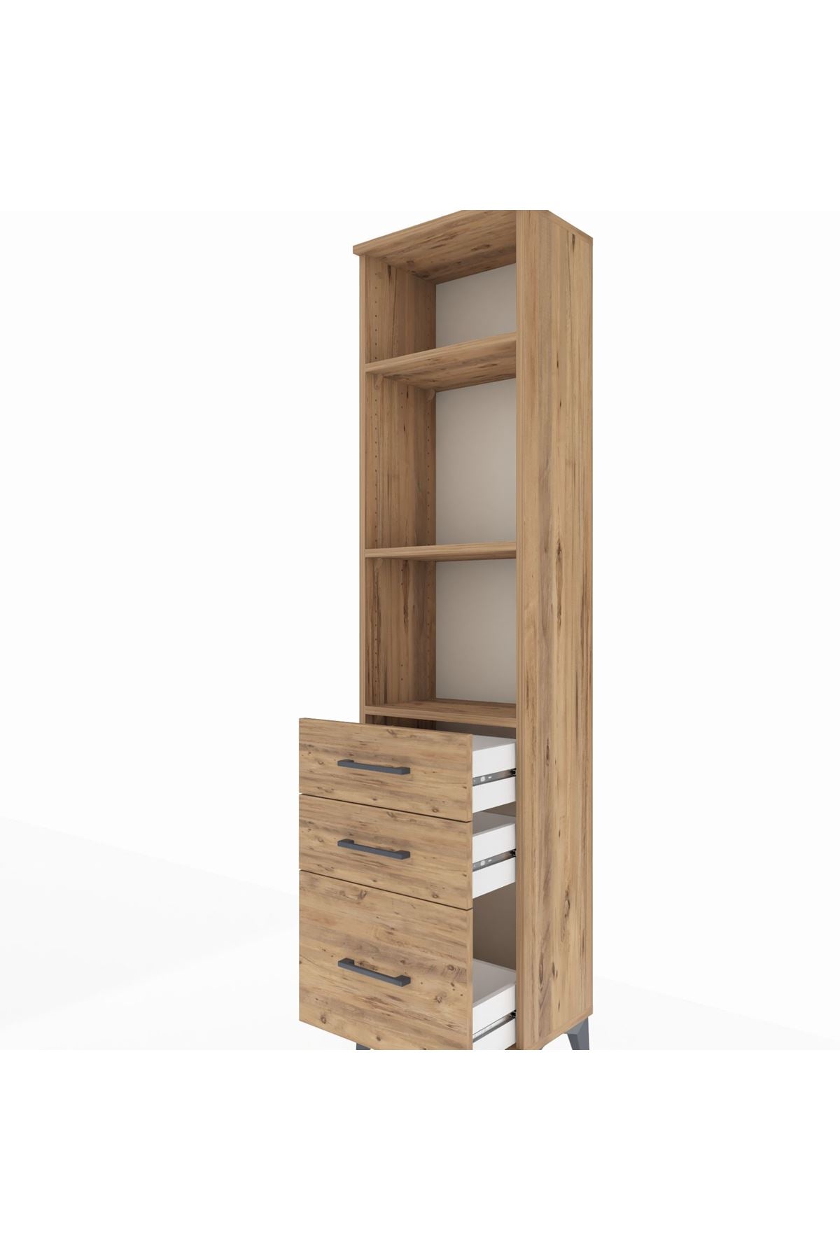 Arges Dolap 3 Raflı 3 Çekmeceli 44x30x182 - S22M042V9A