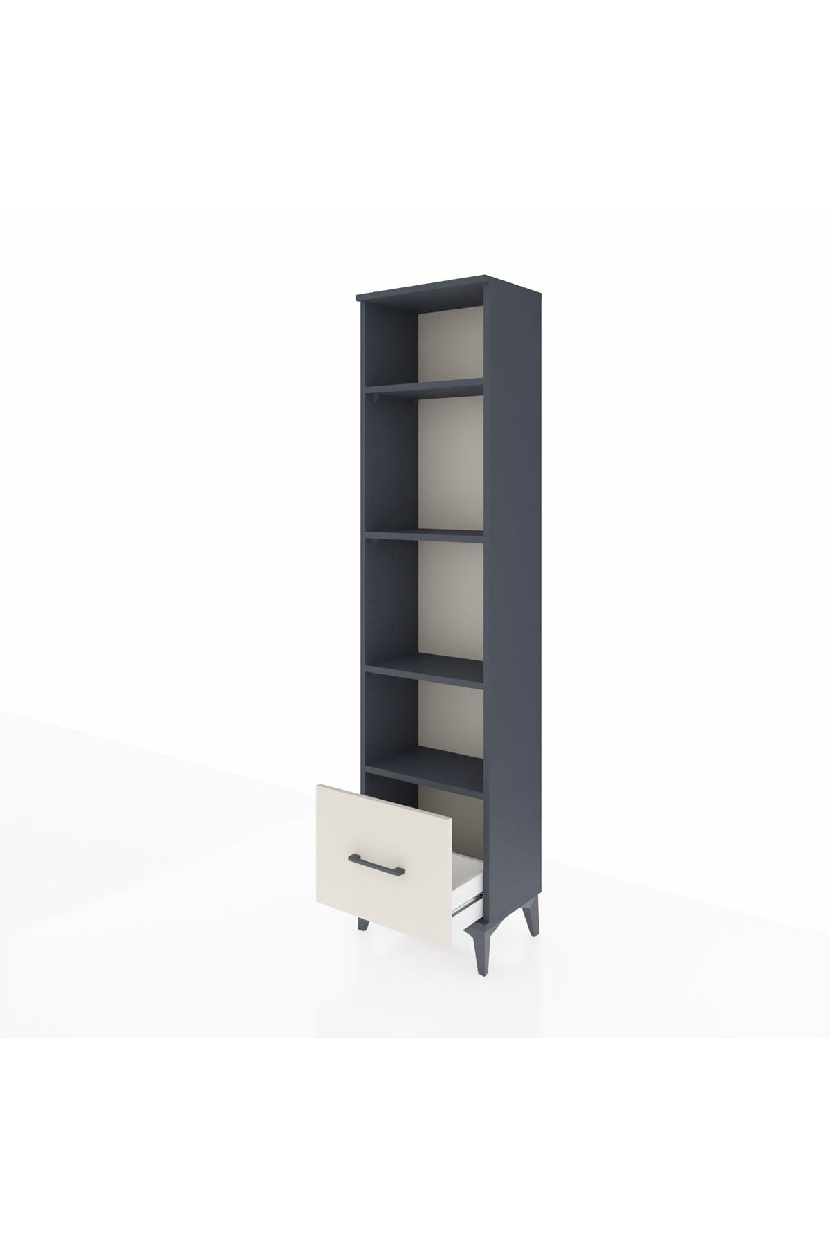 Arges Dolap 4 Raflı Tek Çekmeceli 44x30x182 - S22M044V4A