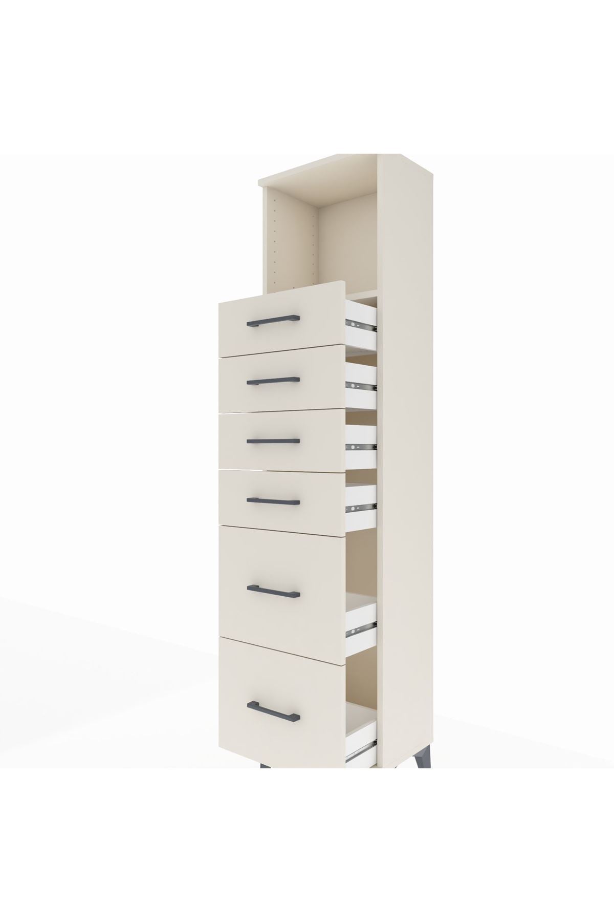 Arges Dolap Tek Raflı 6 Çekmeceli 44x30x182 - S22M045V1A