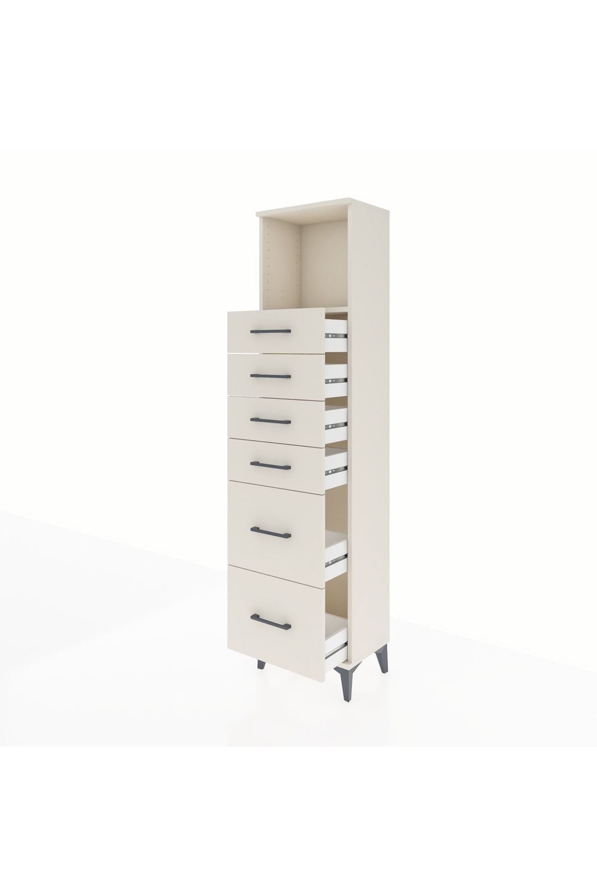 Arges Dolap Tek Raflı 6 Çekmeceli 44x30x182 - S22M045V1A