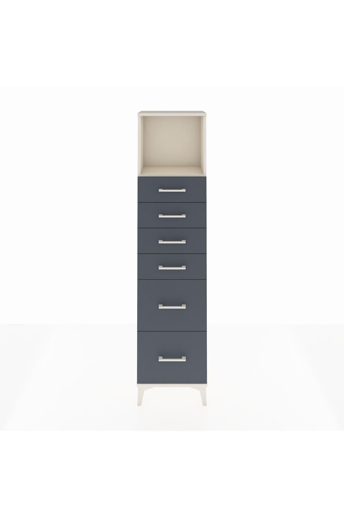 Arges Dolap Tek Raflı 6 Çekmeceli 44x30x182 - S22M045V2A
