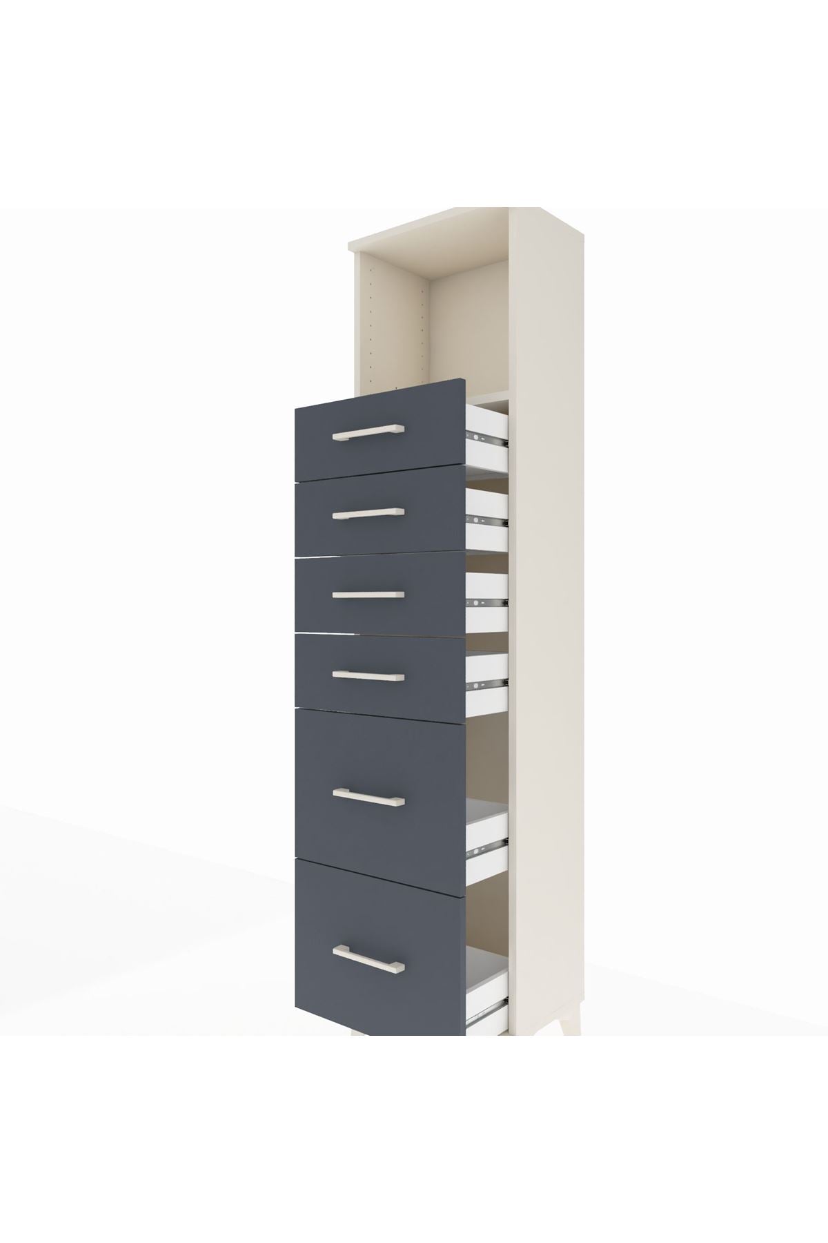 Arges Dolap Tek Raflı 6 Çekmeceli 44x30x182 - S22M045V2A