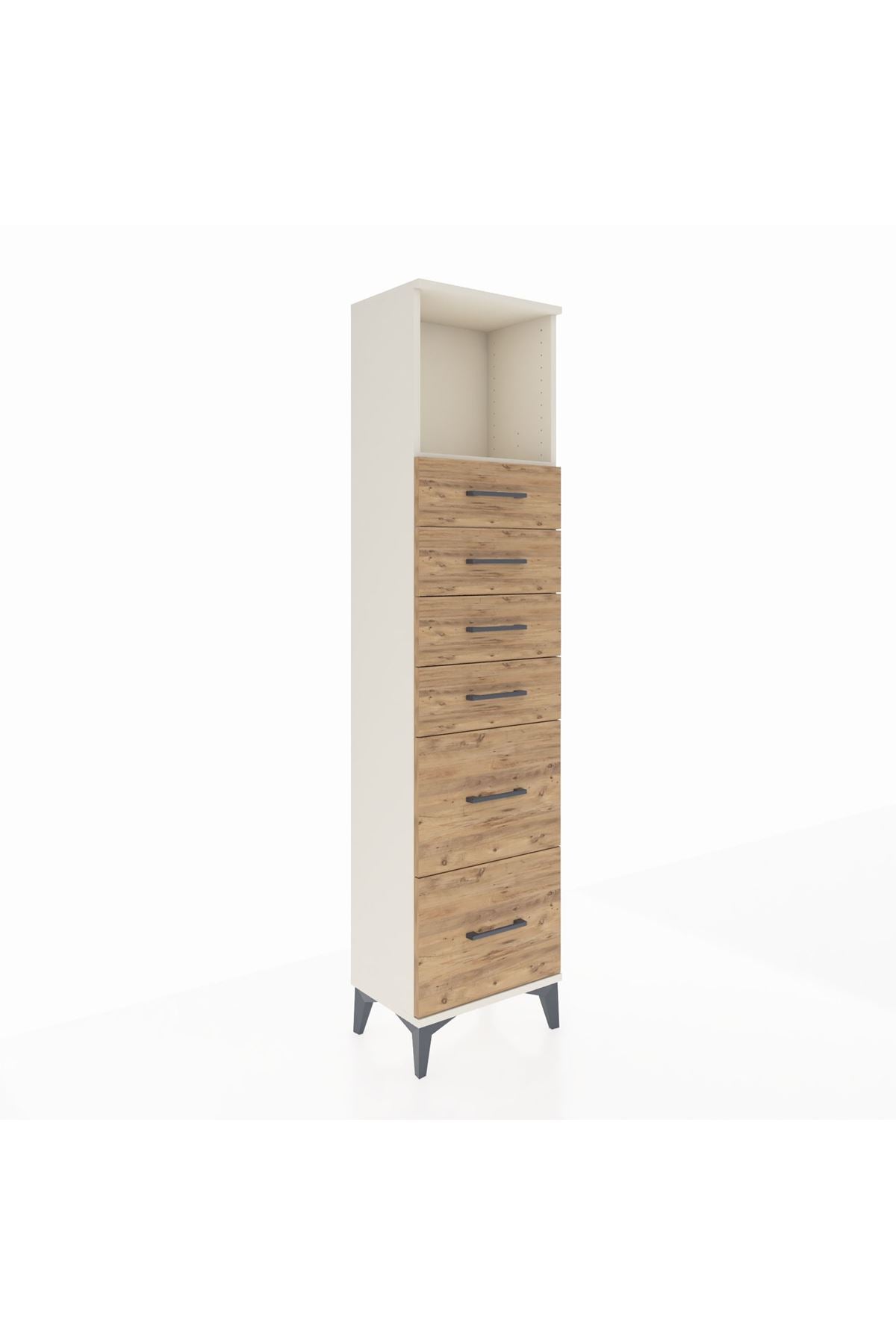 Arges Dolap Tek Raflı 6 Çekmeceli 44x30x182 - S22M045V3A
