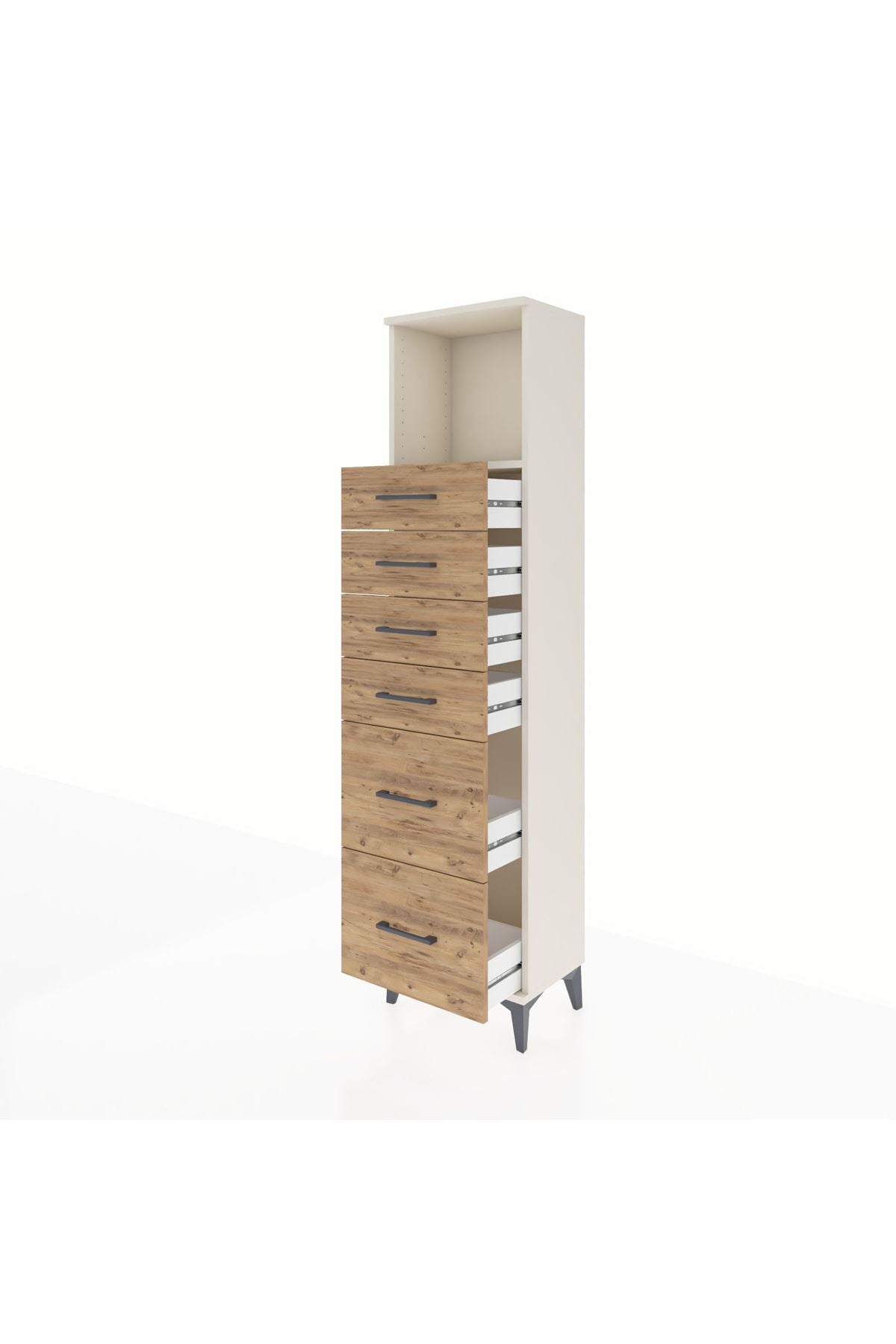 Arges Dolap Tek Raflı 6 Çekmeceli 44x30x182 - S22M045V3A