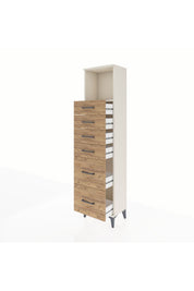 Arges Dolap Tek Raflı 6 Çekmeceli 44x30x182 - S22M045V3A
