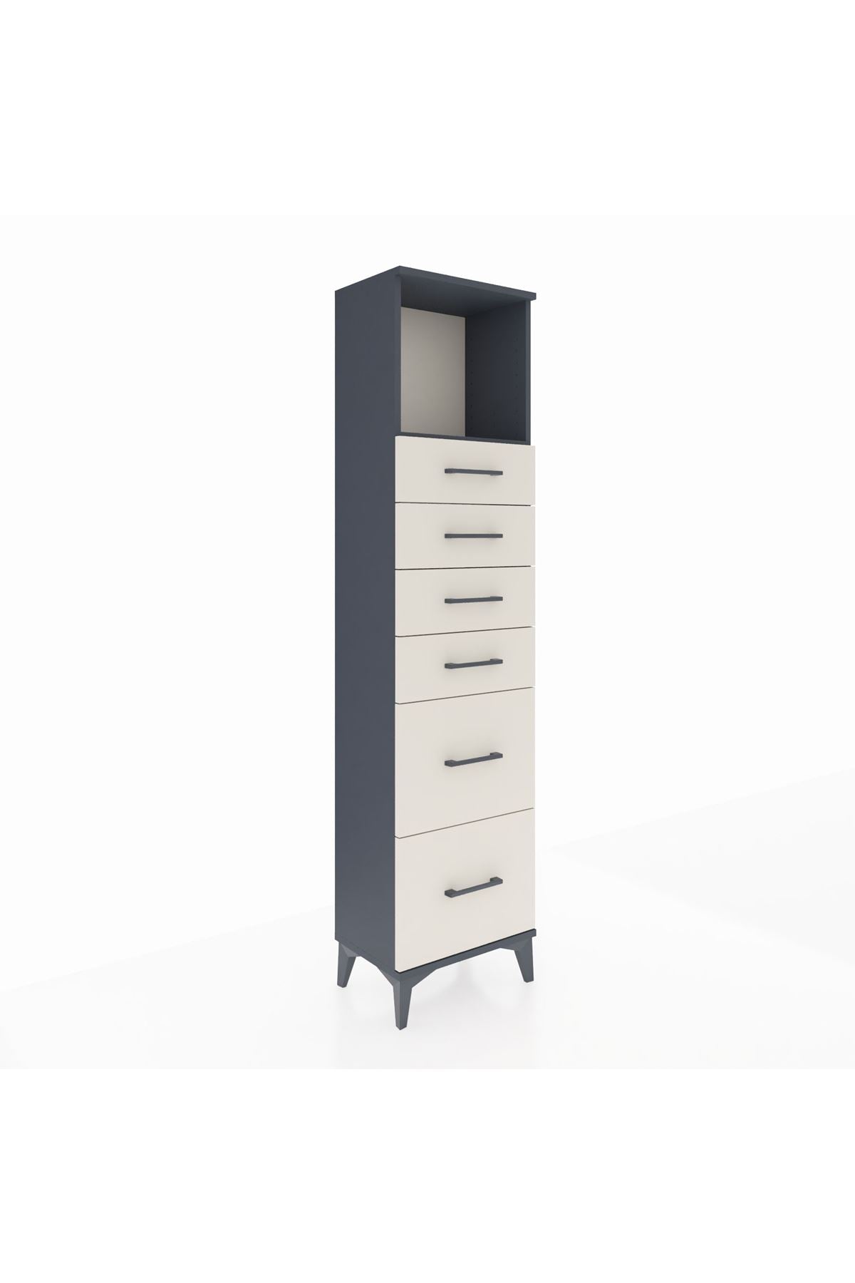 Arges Dolap Tek Raflı 6 Çekmeceli 44x30x182 - S22M045V4A